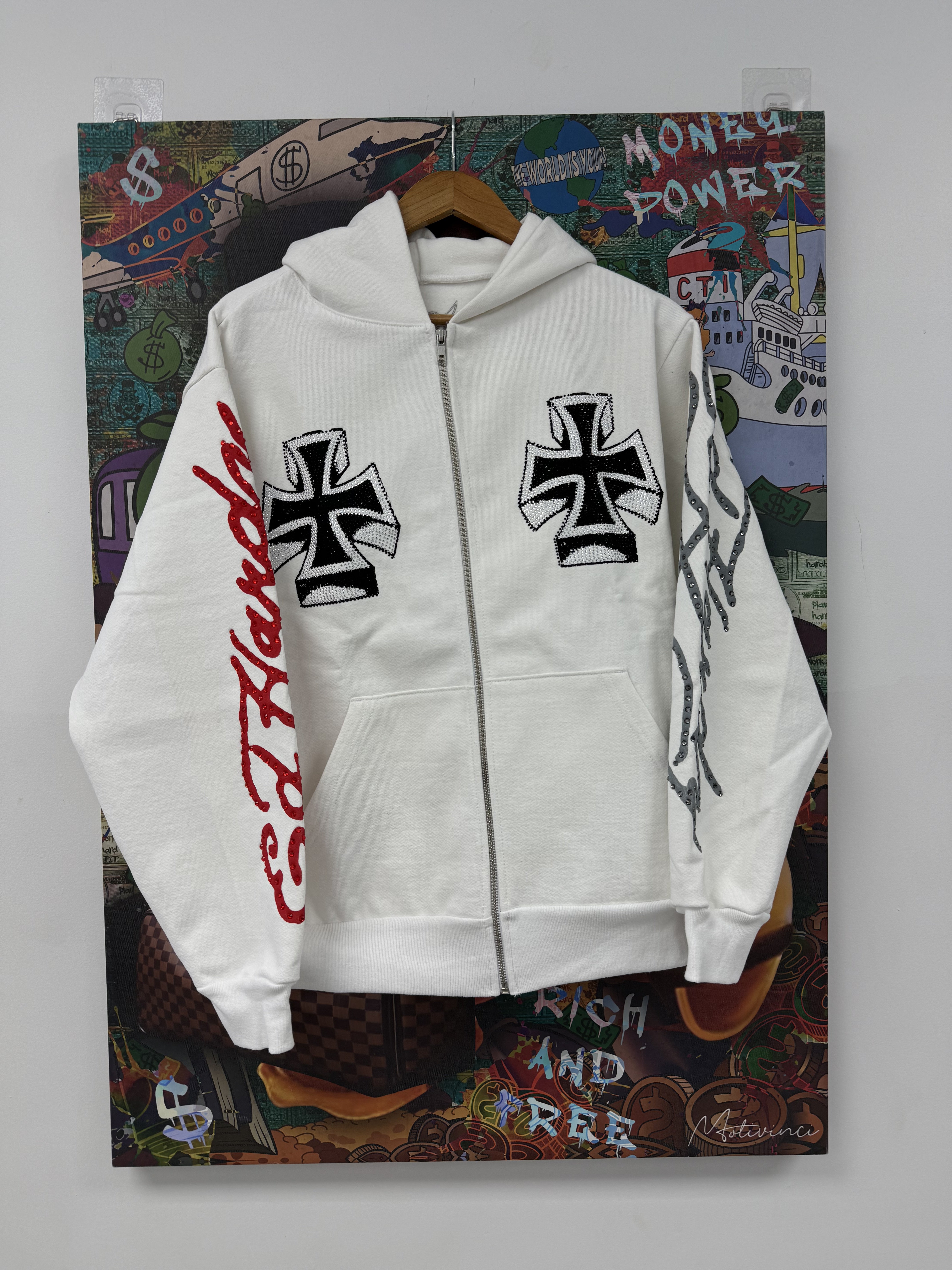 Ed Hardy x Ken Carson Xman Rhinestone Zip Up