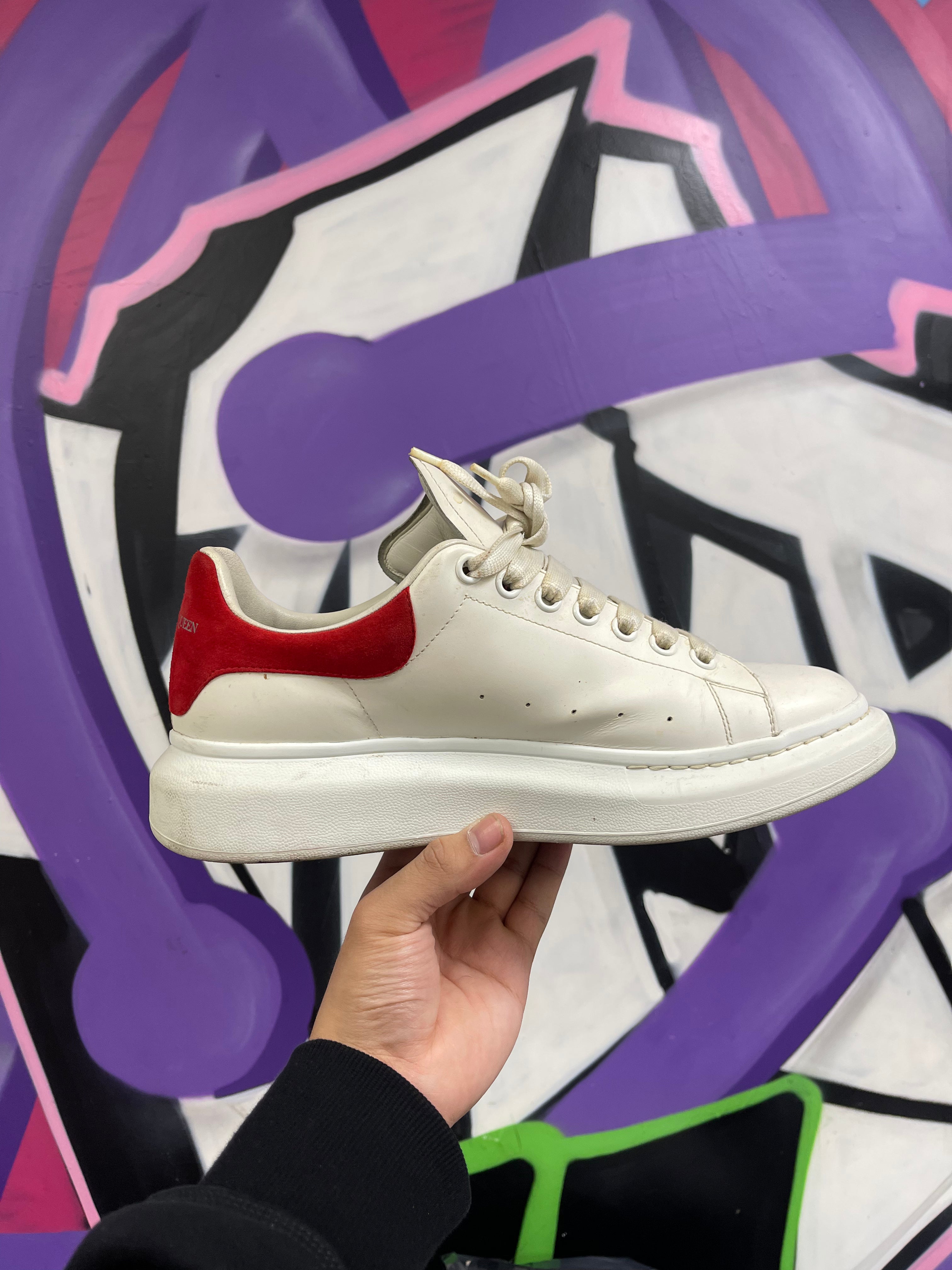 Alexander Mcqueen Red White Oversized (Yellowing) Sneakers