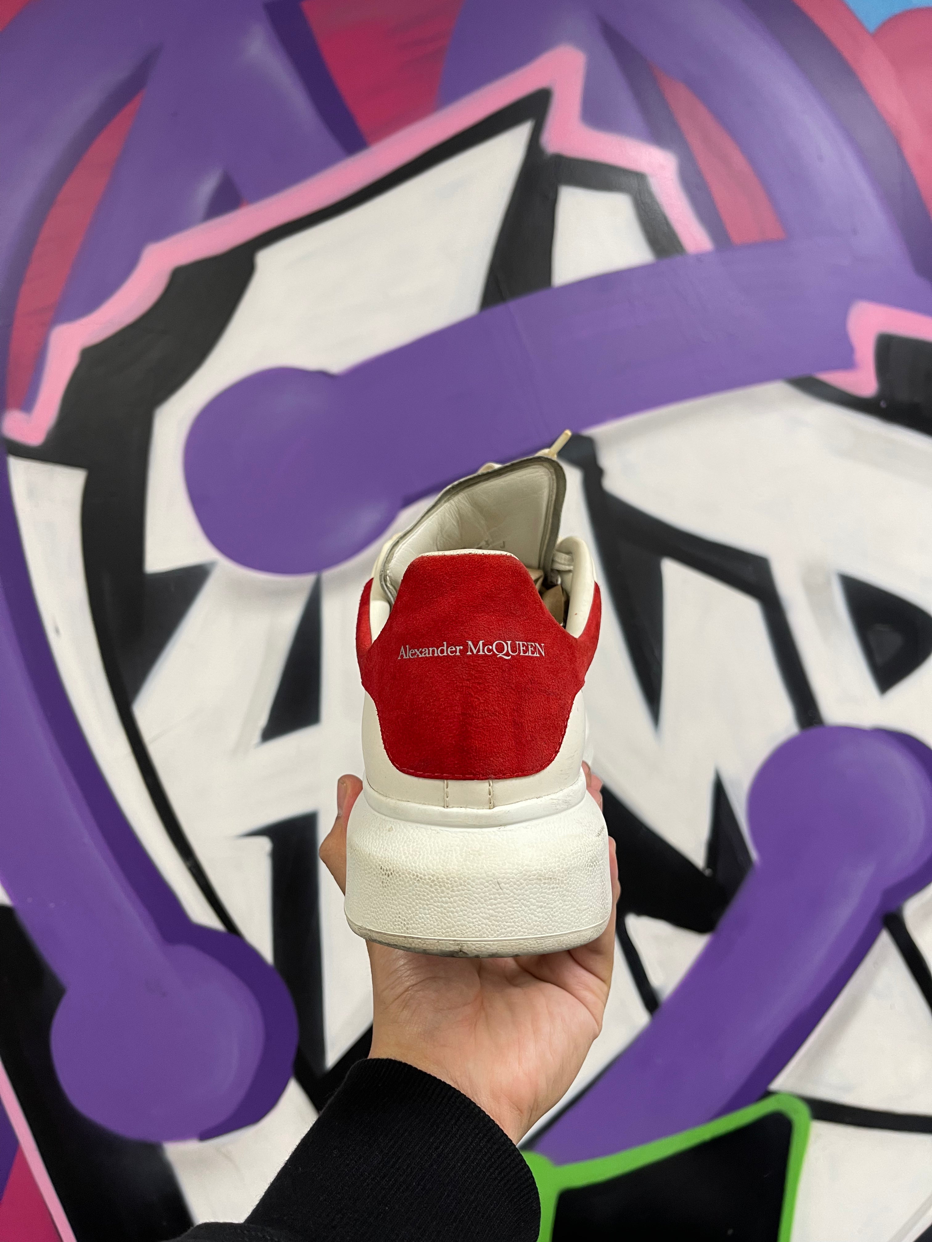 Alexander Mcqueen Red White Oversized (Yellowing) Sneakers