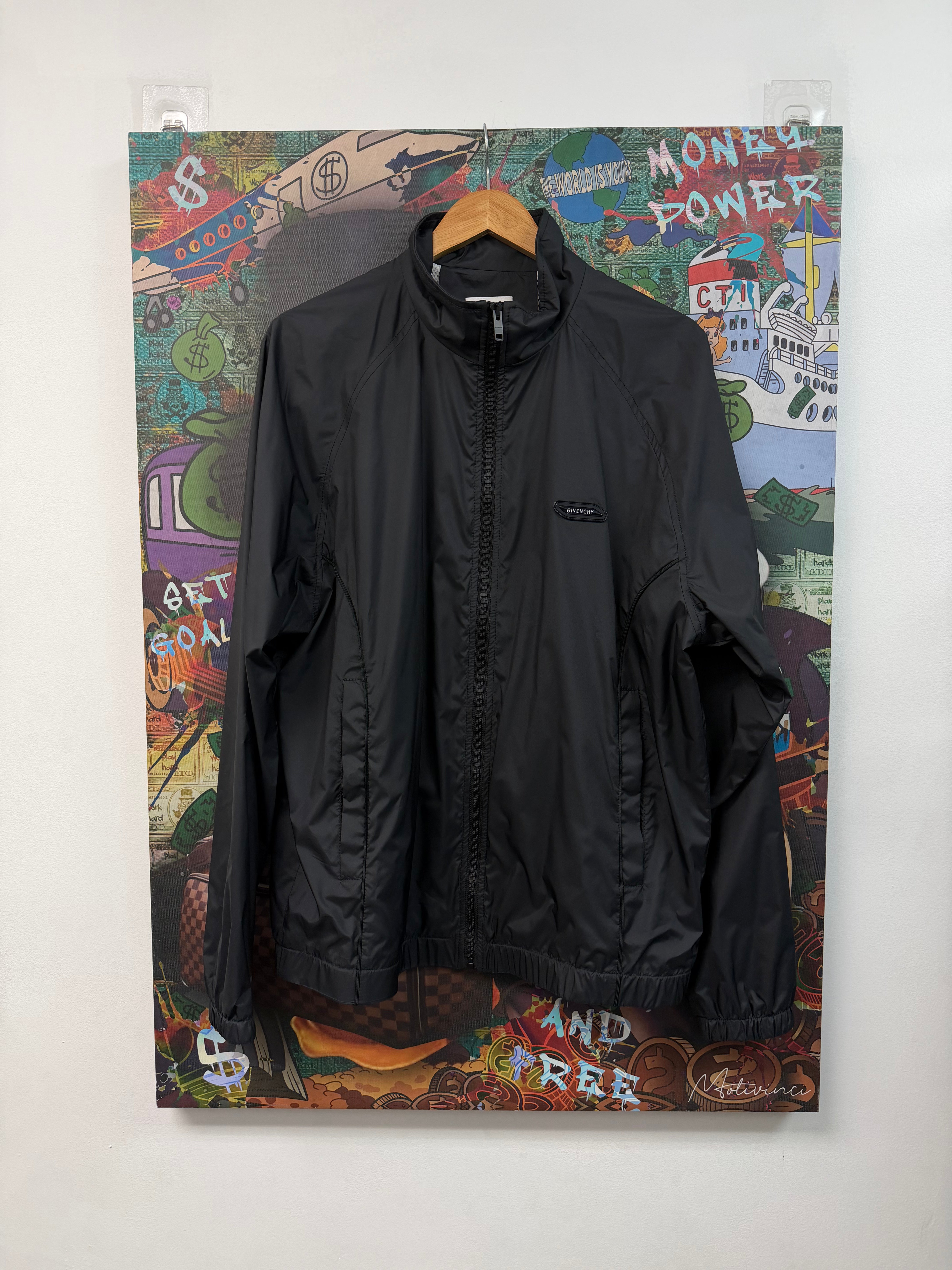 Givenchy Nylon Black Windbreaker Small Logo Track Jacket