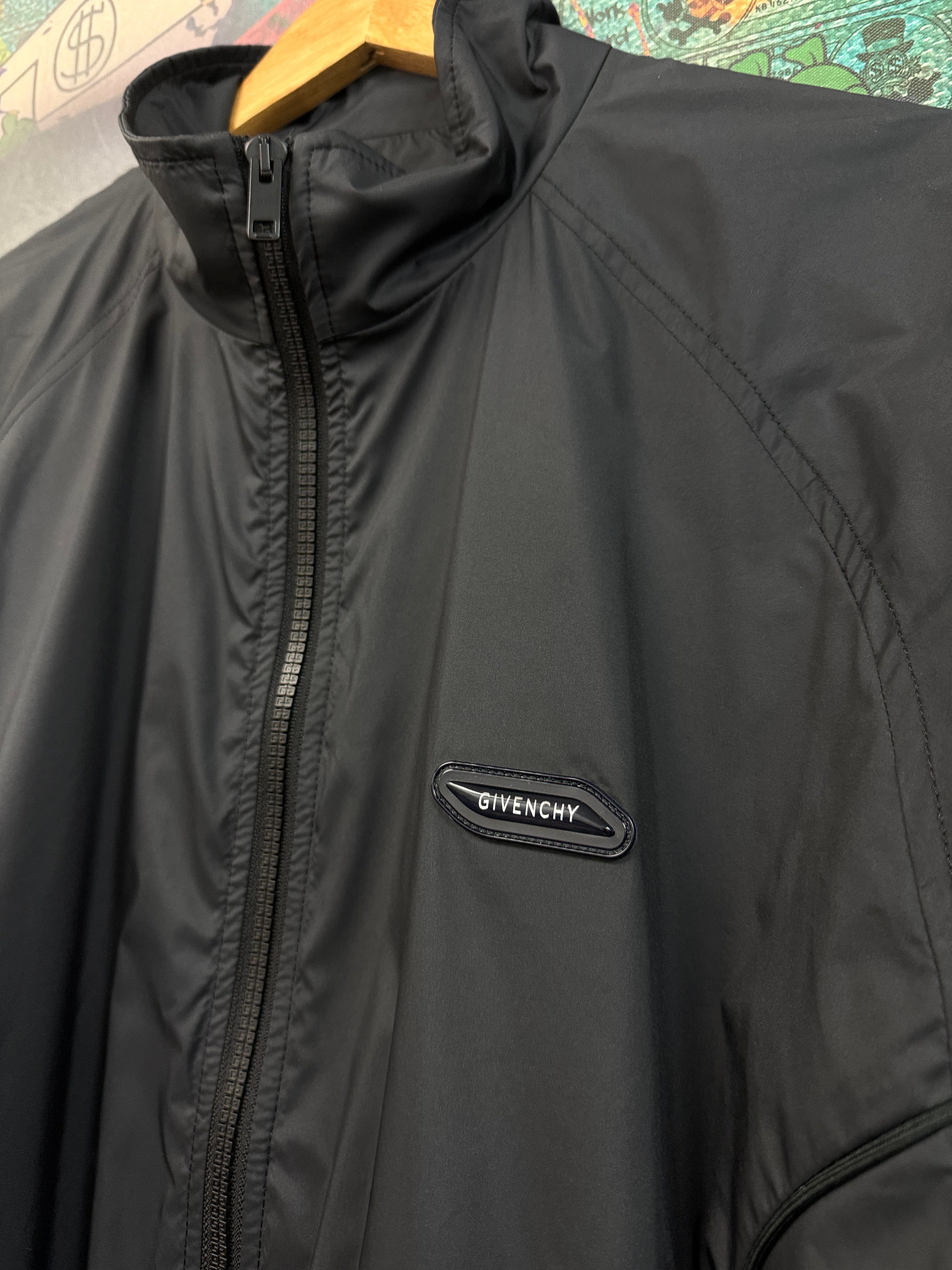 Givenchy Nylon Black Windbreaker Small Logo Track Jacket