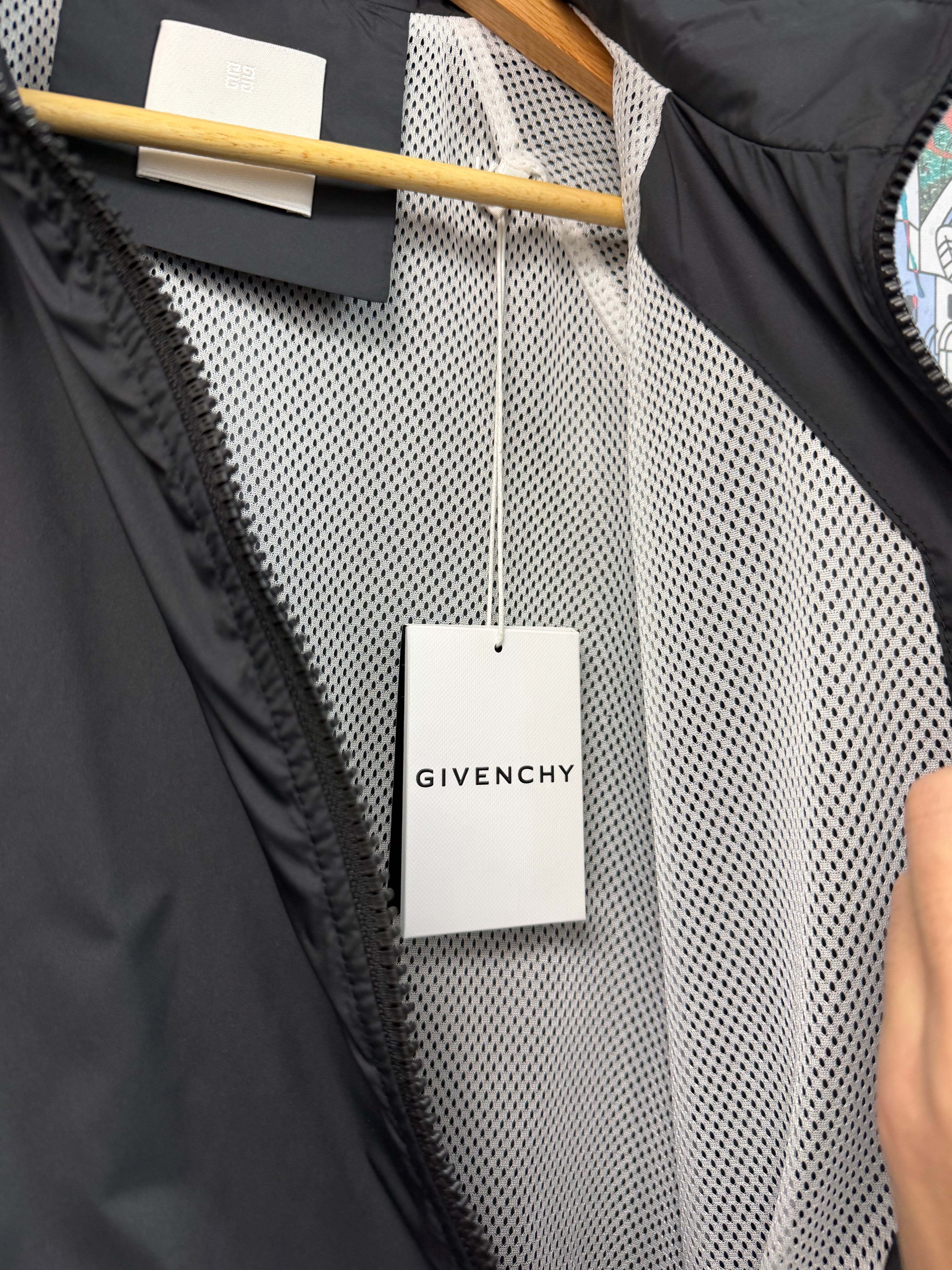 Givenchy Nylon Black Windbreaker Small Logo Track Jacket