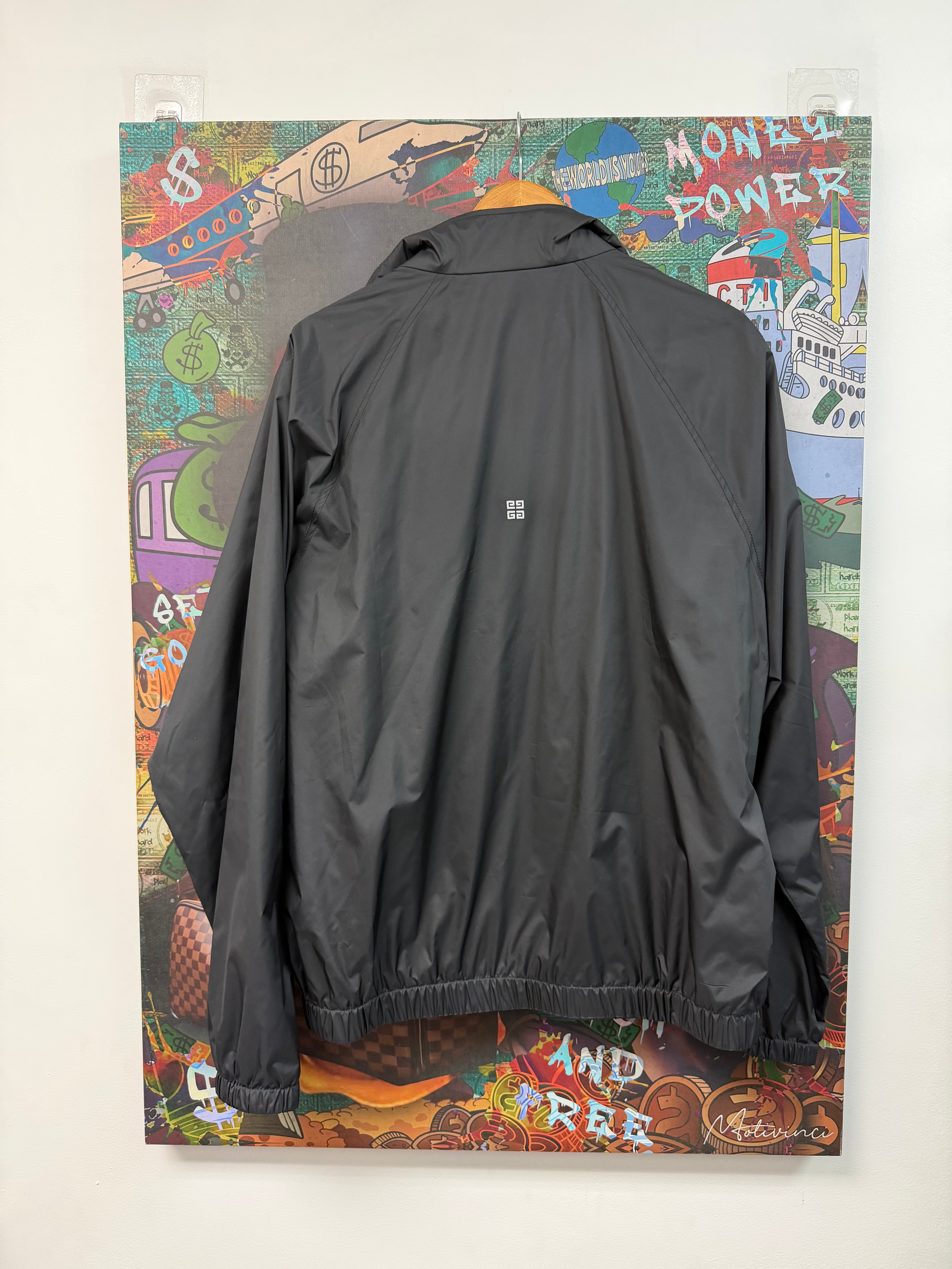 Givenchy Nylon Black Windbreaker Small Logo Track Jacket