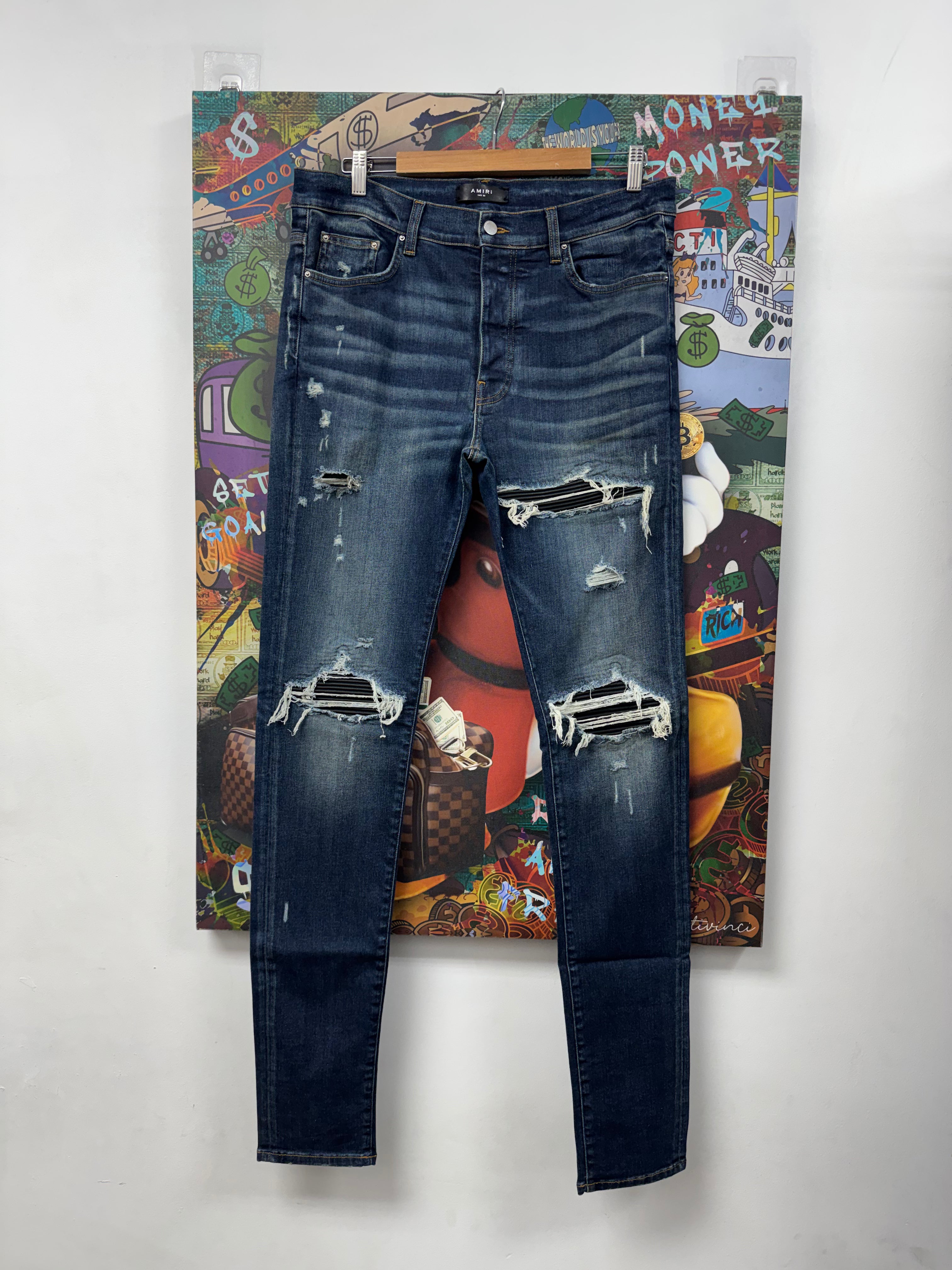 Amiri MX1 Deep Classic Black Patch Jeans