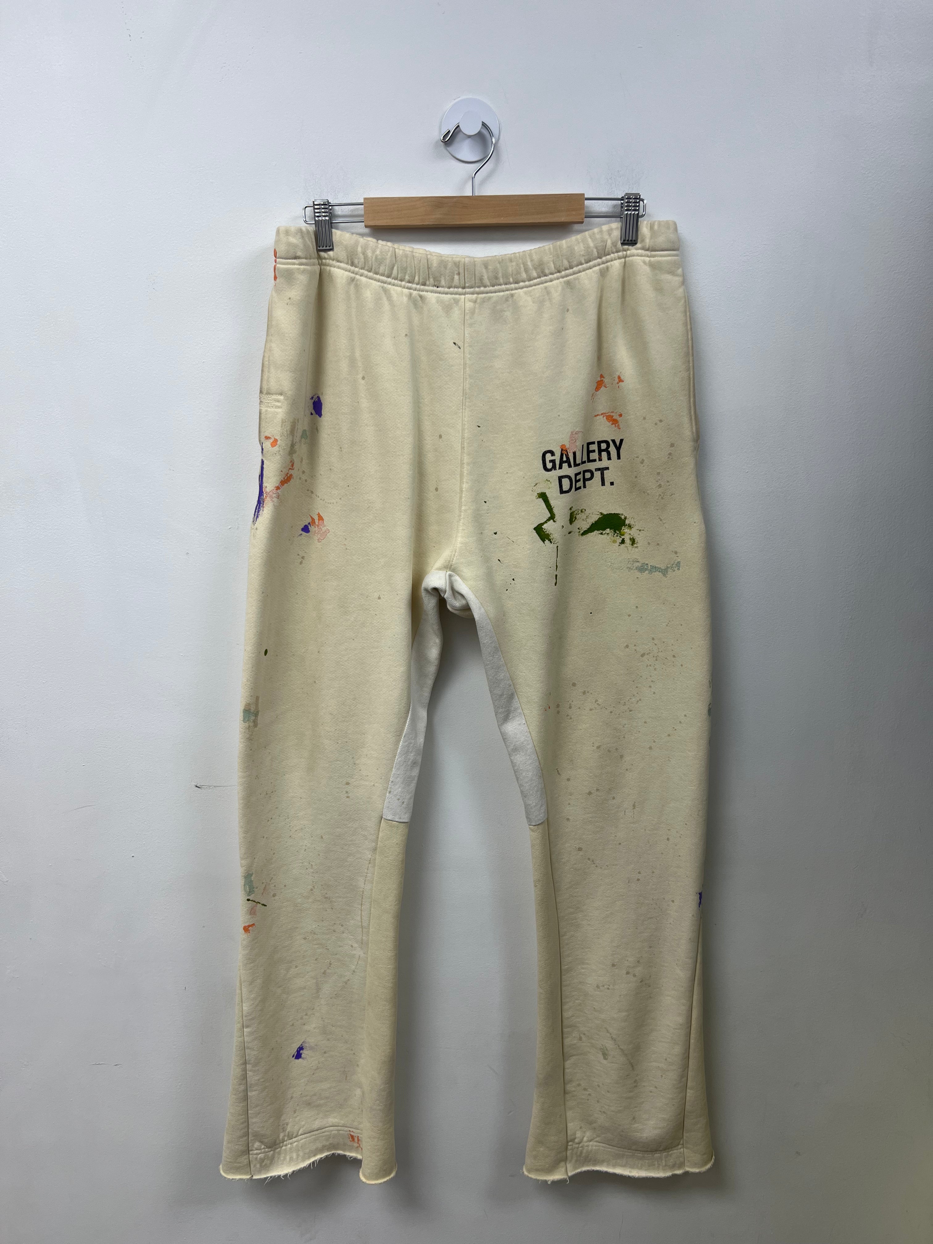 Gallery Dept Cream Paint Splatter Sweatpants