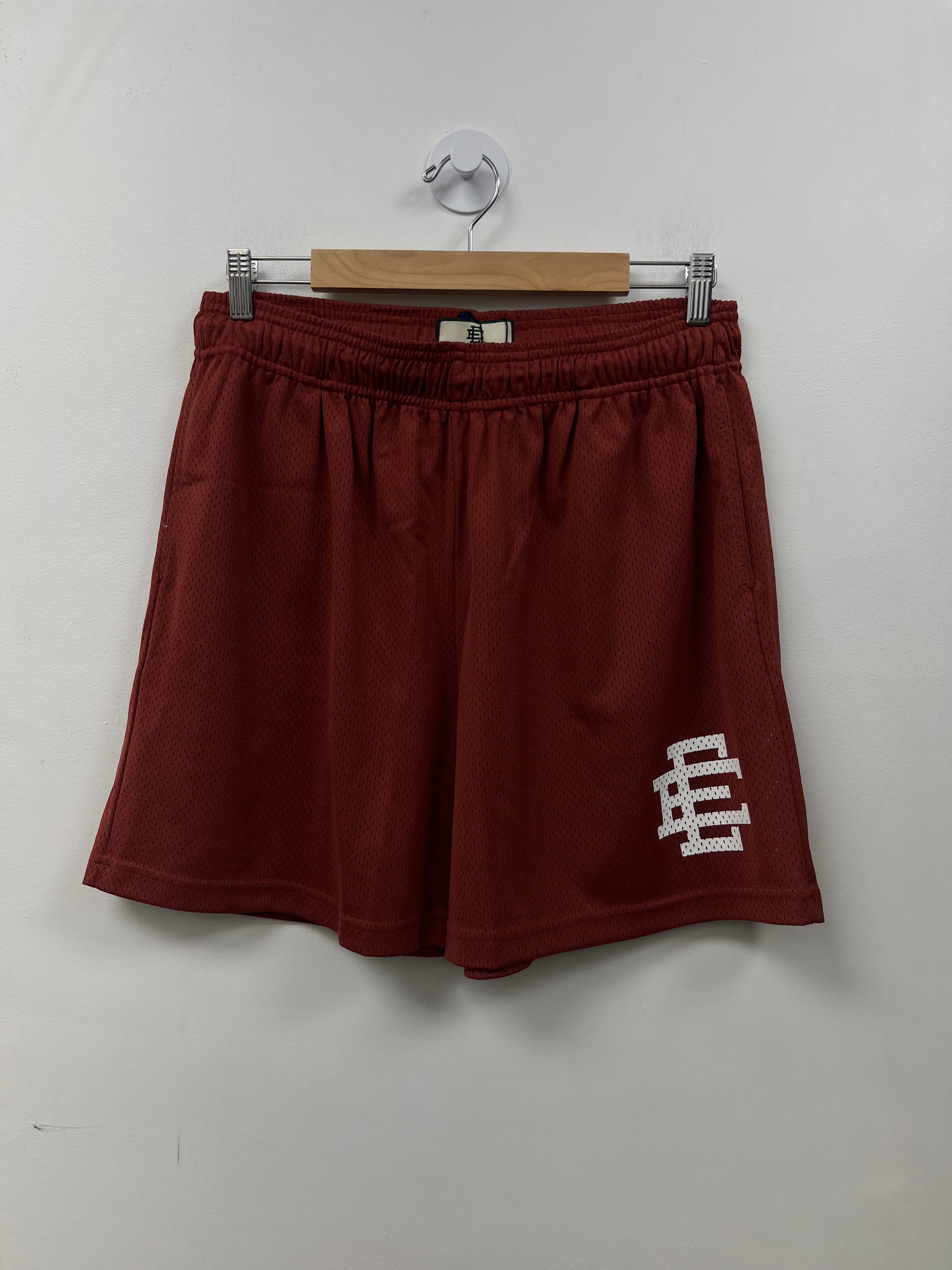 Eric Emanuel Maroon White Shorts