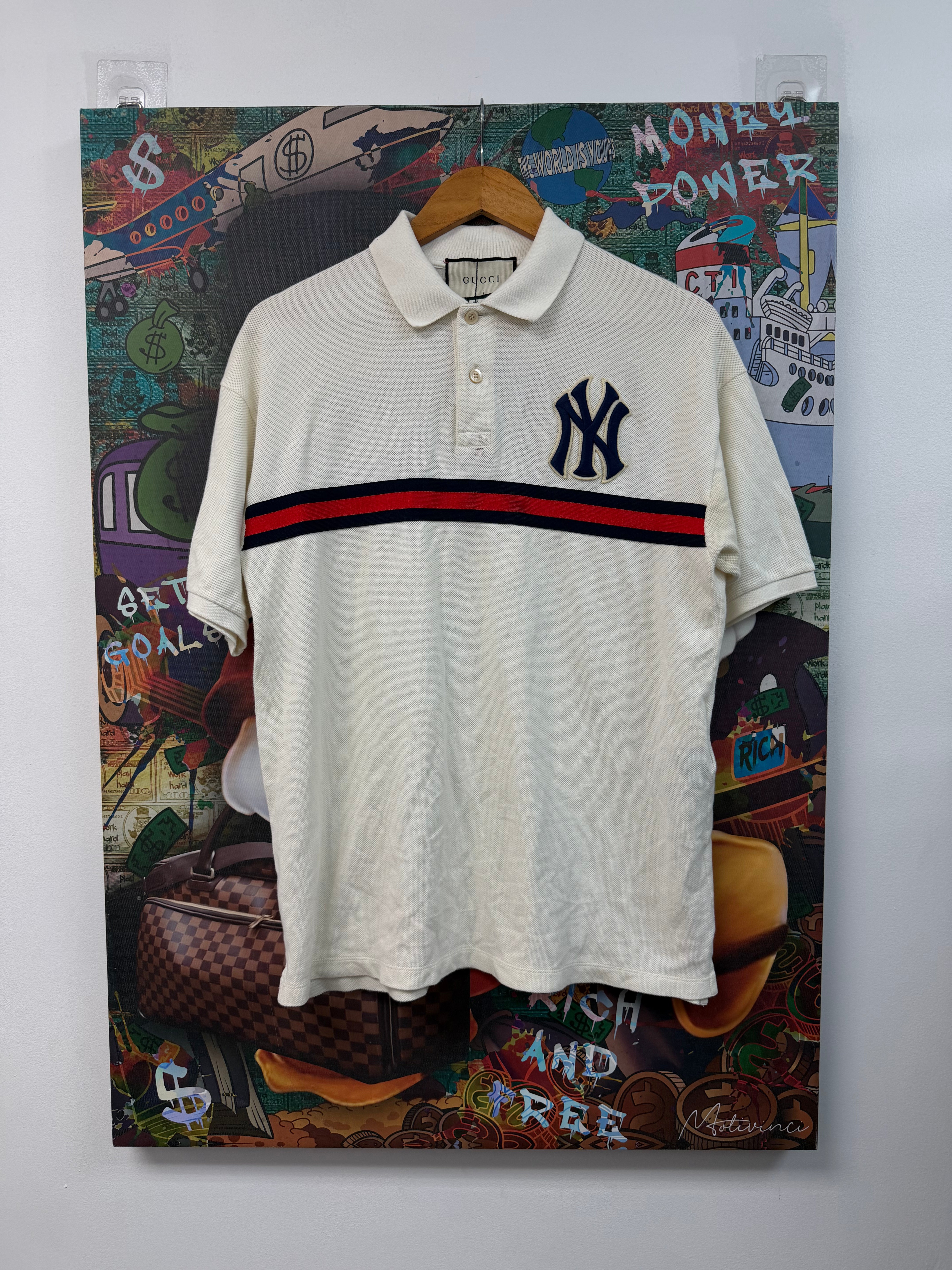 Gucci Cream Yankee Polo Tee