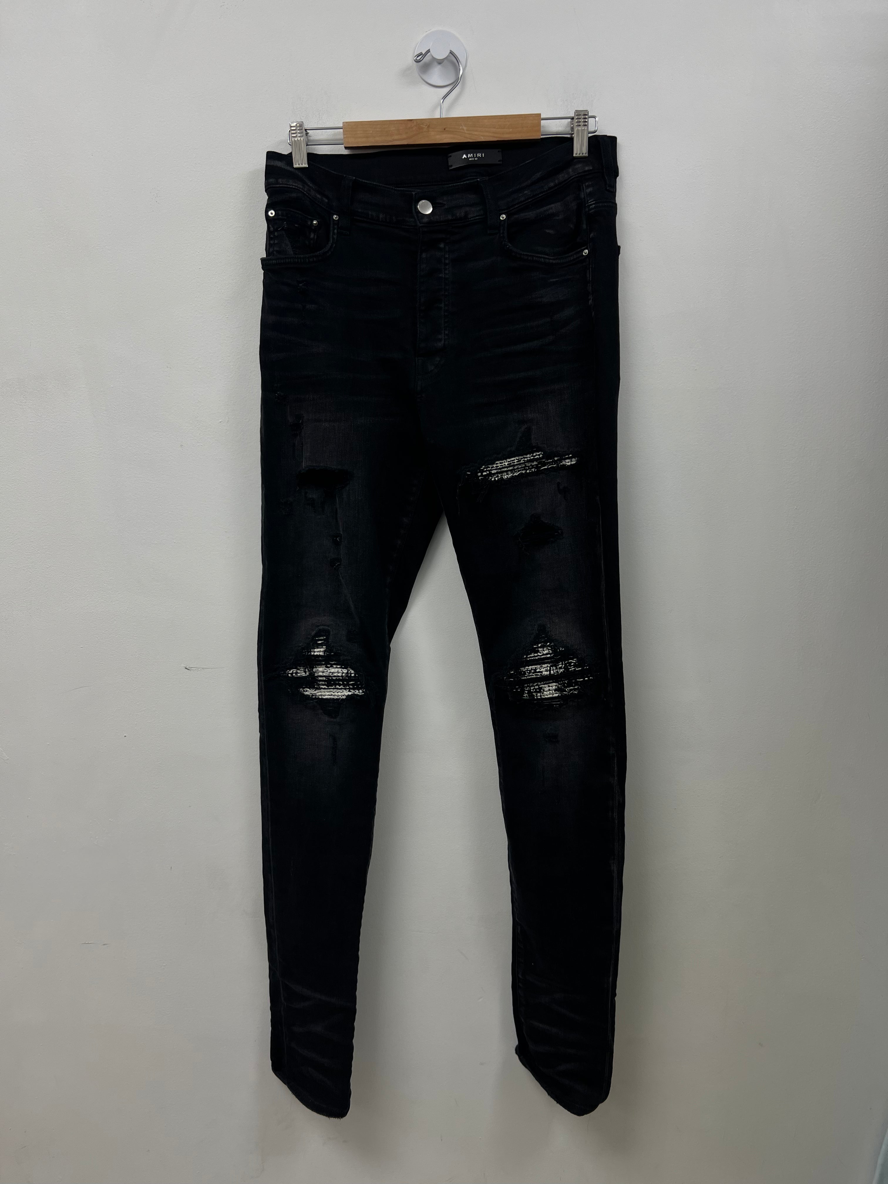 Amiri Mx1 Black Boucle Jeans