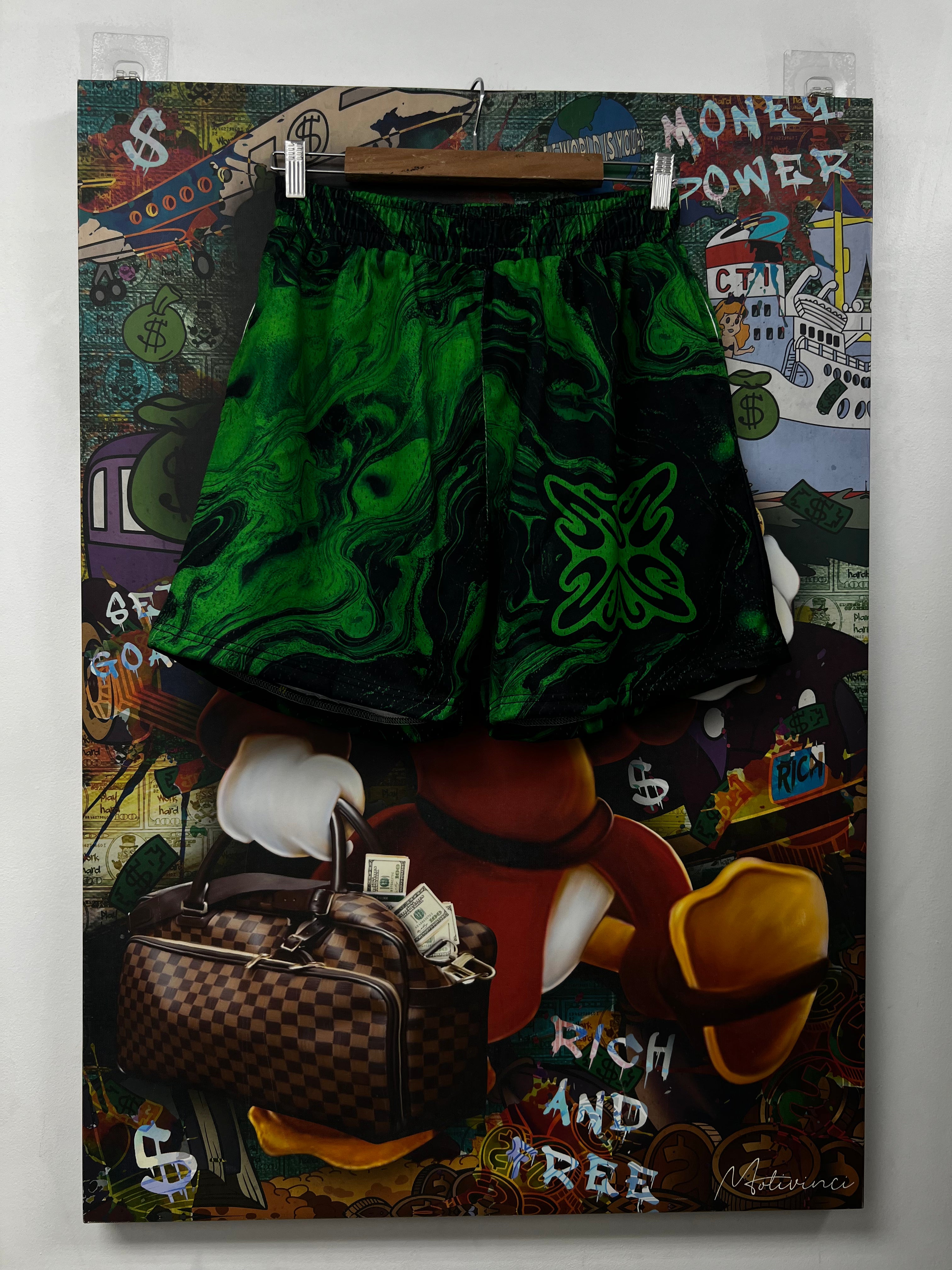 SB Studios Green Black Shorts