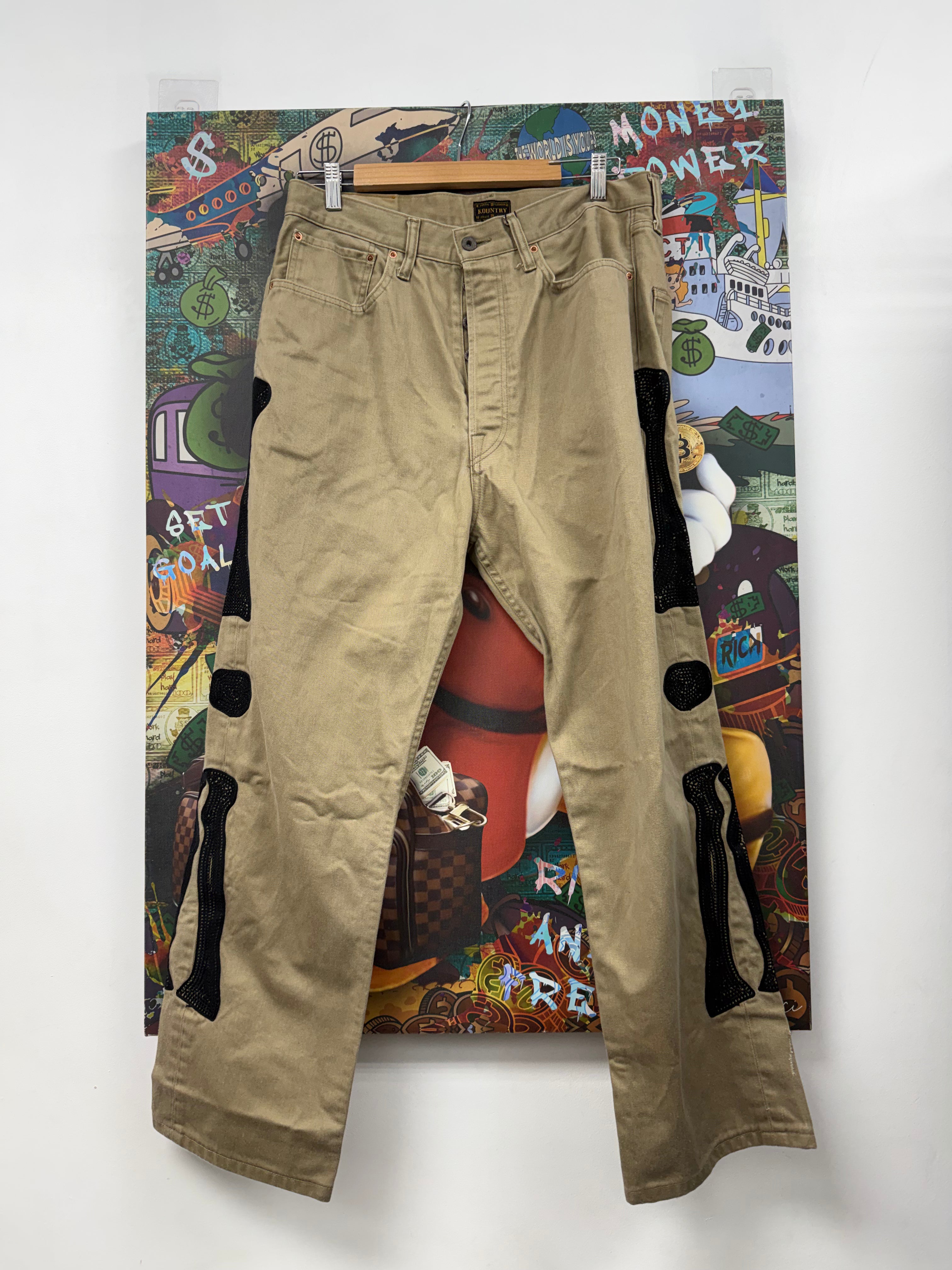 Kapital Tan Black Bone Pants