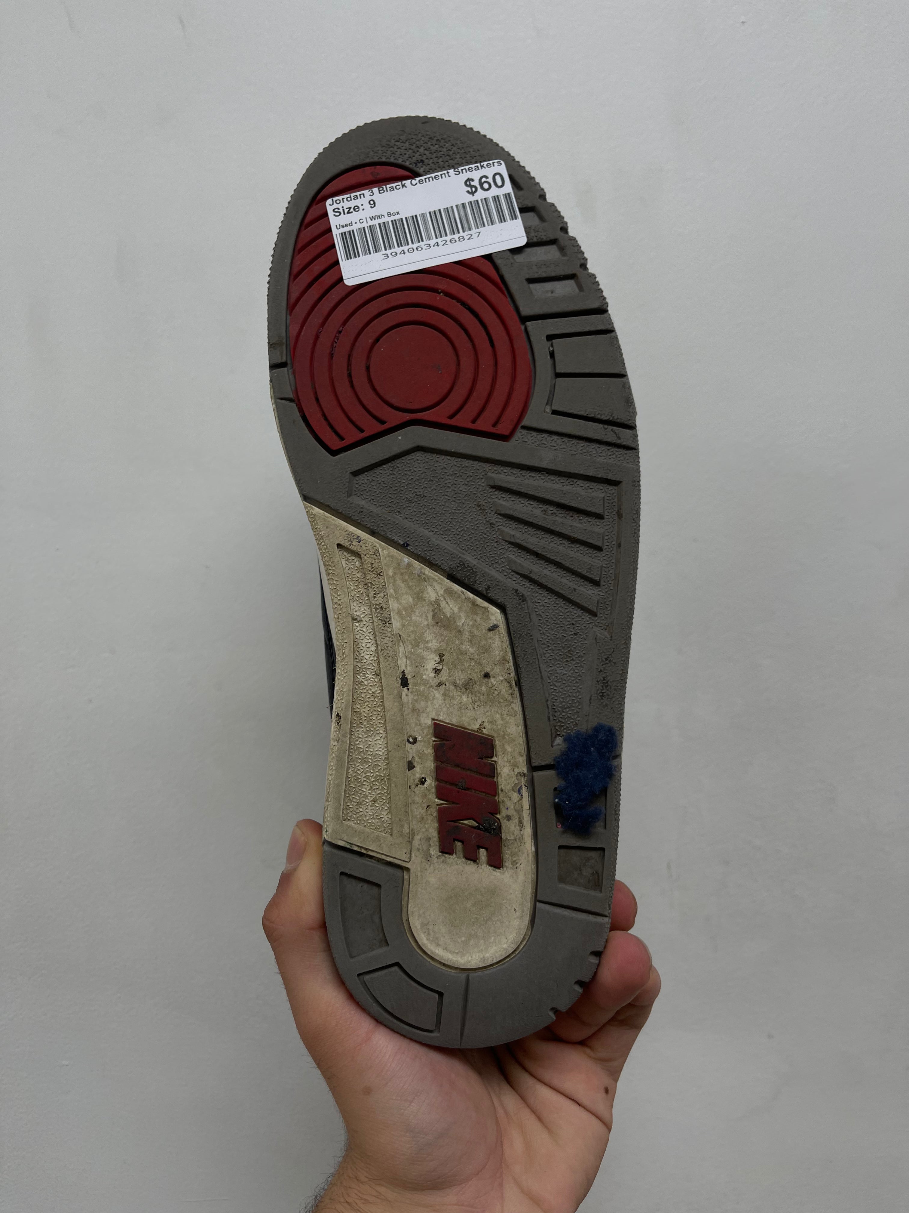 Jordan 3 Black Cement Sneakers