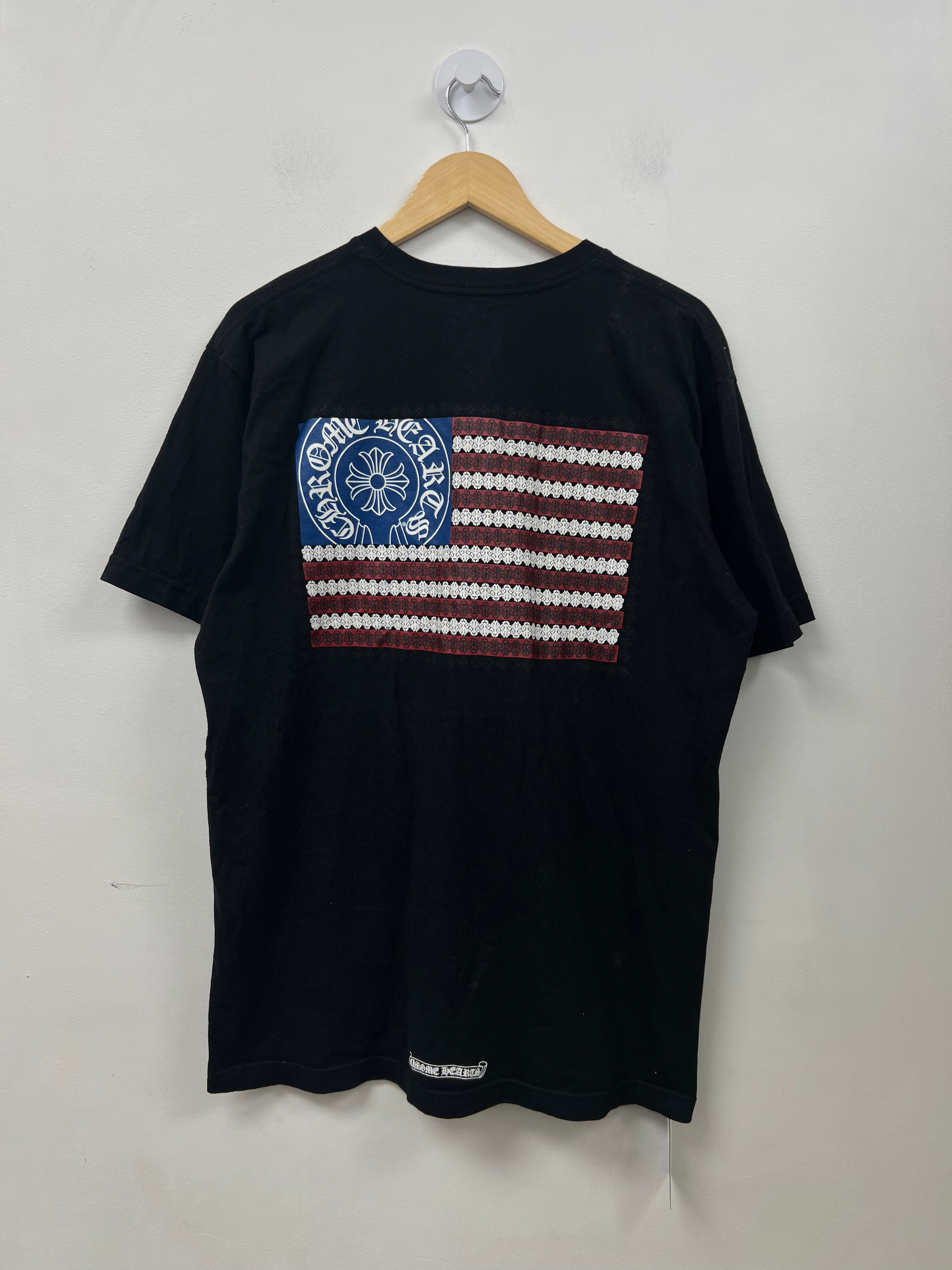 Chrome Hearts Black Horseshoe Flag Tee