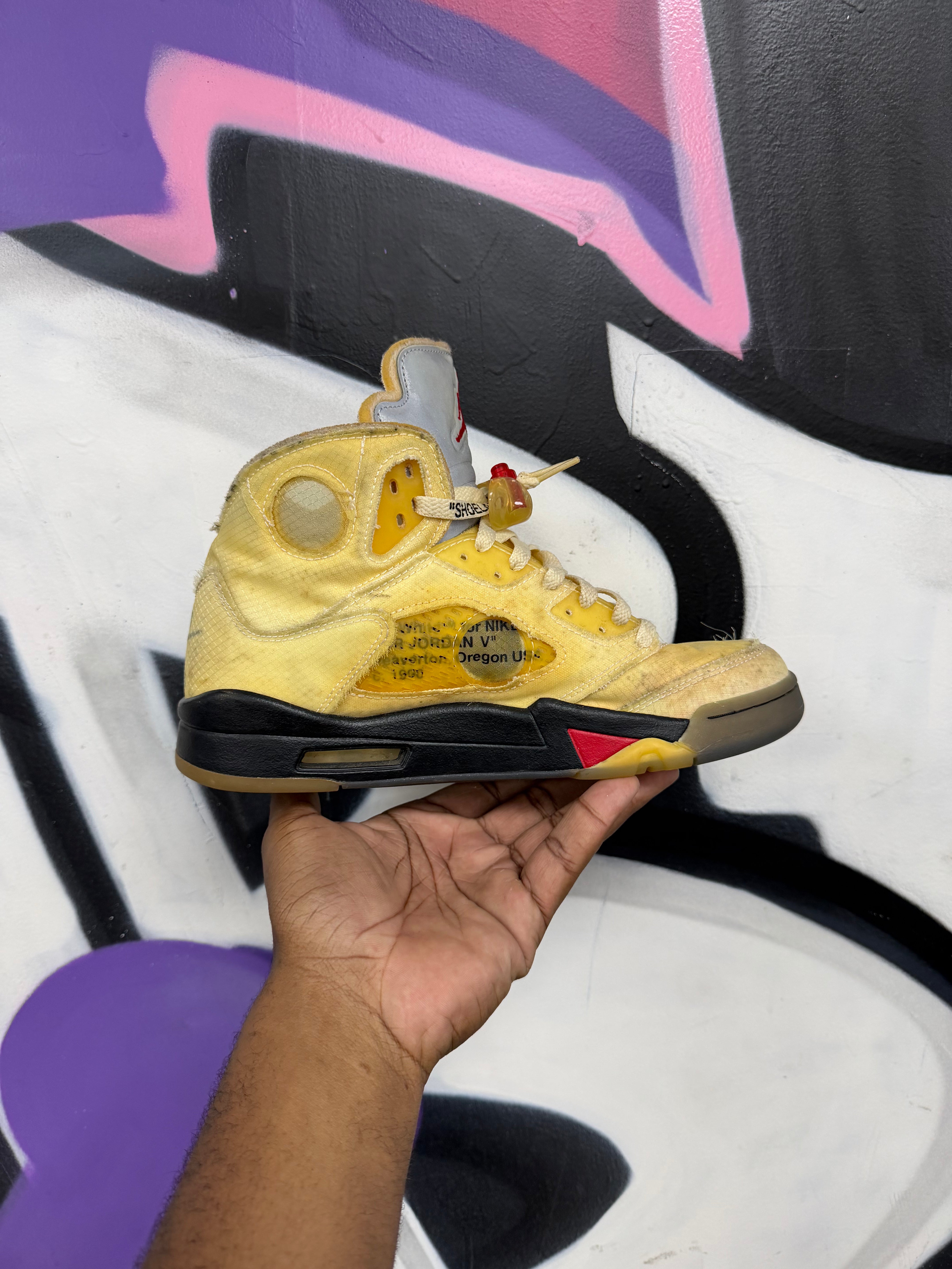 Jordan 5 x Off-White Sail Sneakers