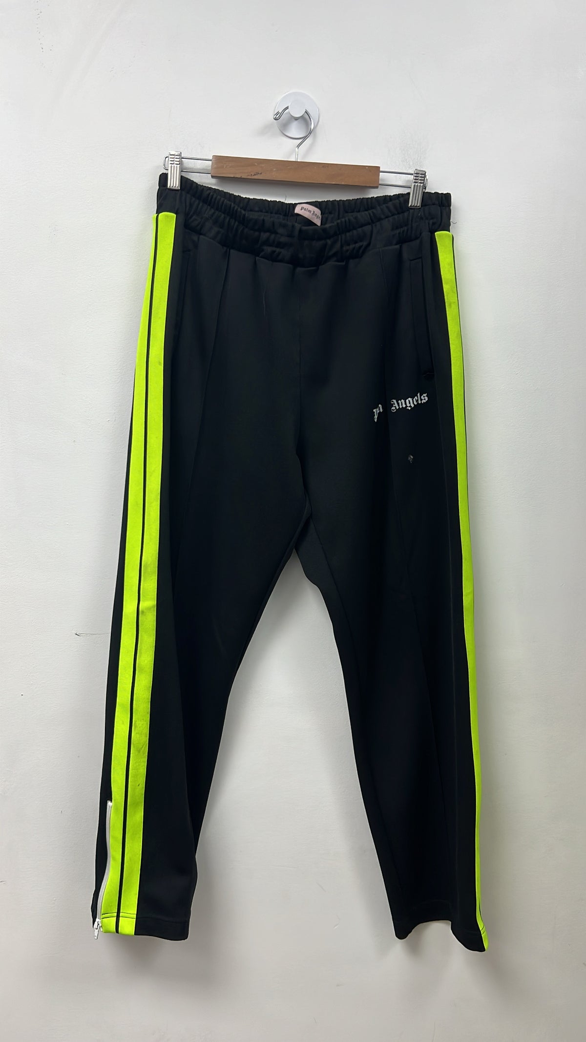 Palm Angels Black Lime Stripe Track Pants