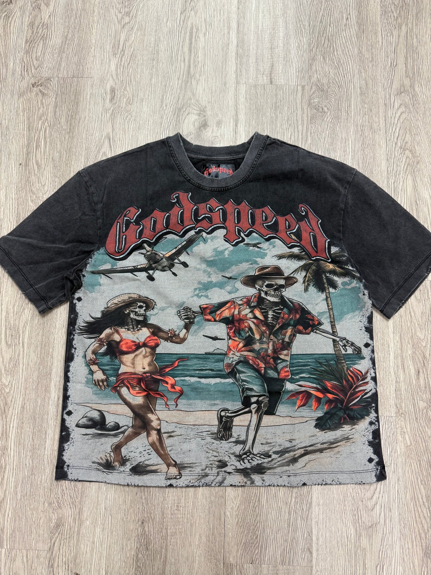 Godspeed Chasing Aloha Tee Black Wash