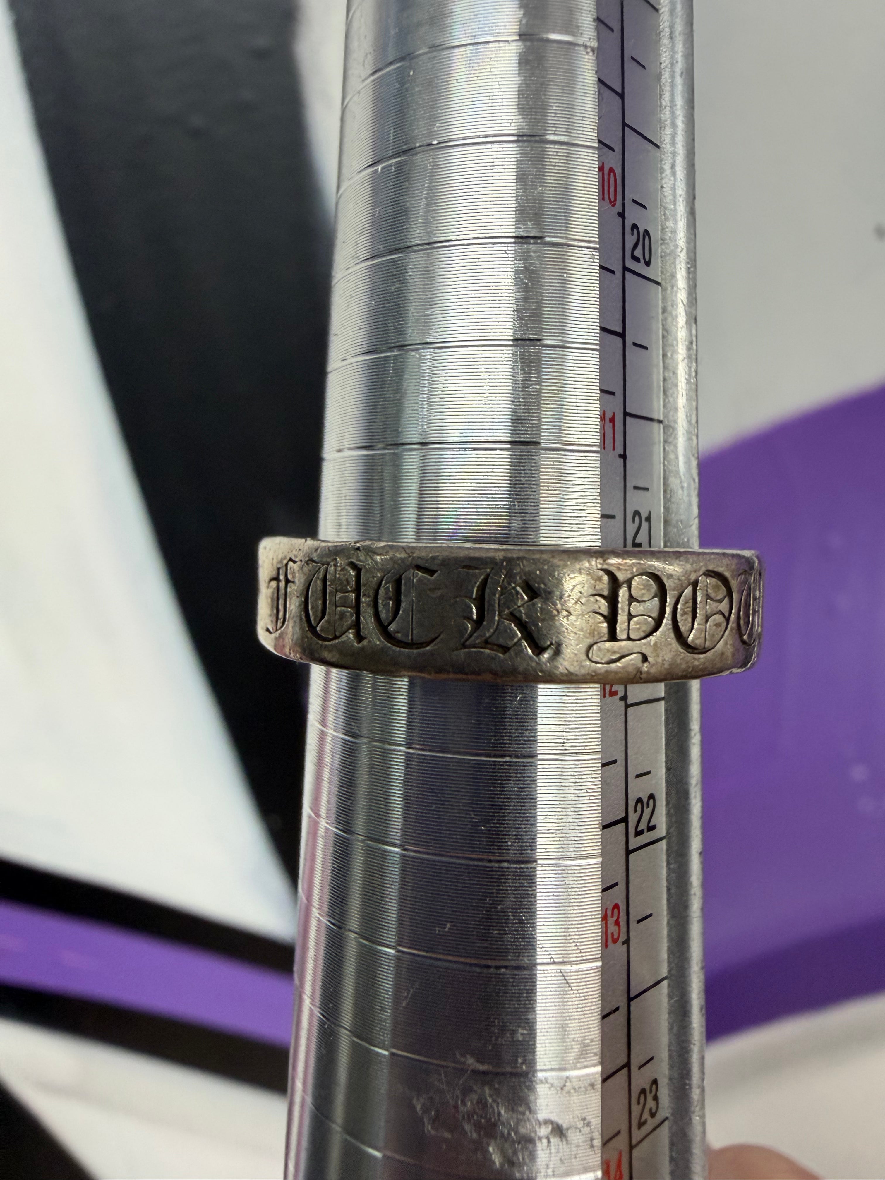 Chrome Hearts Silver F*ck You Ring