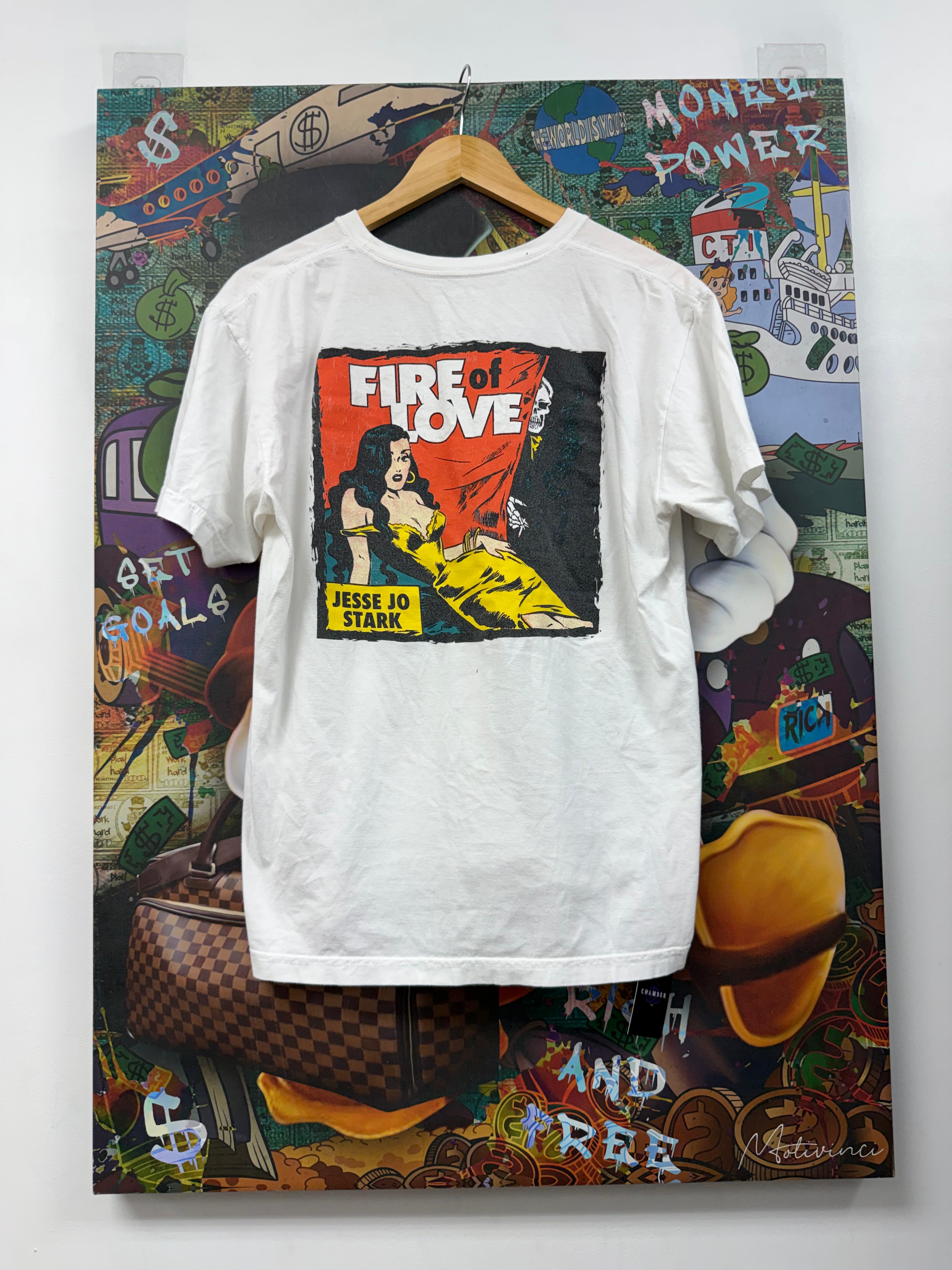 Chrome Hearts White Deadly Doll Fire Of Love Tee