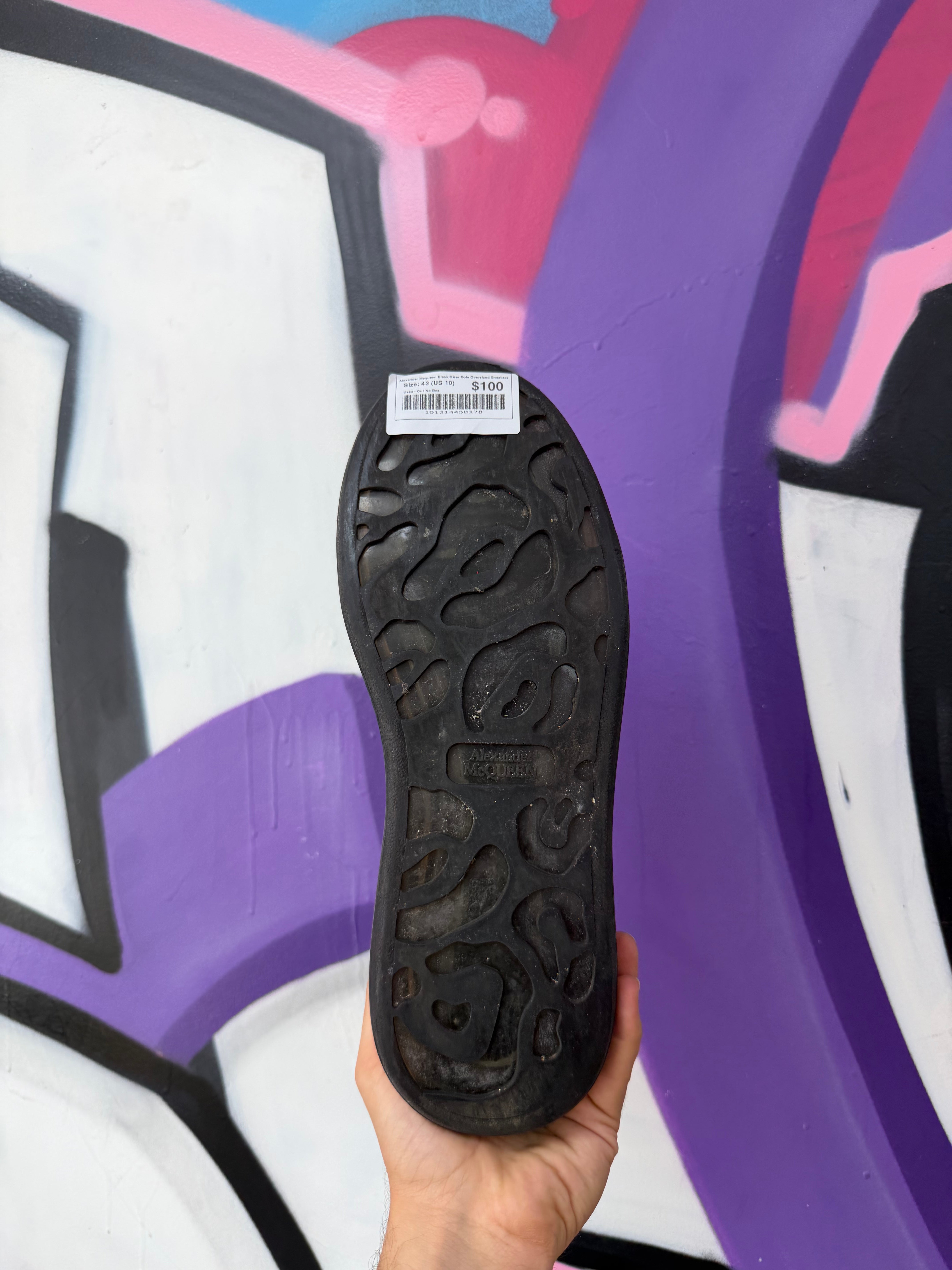 Alexander Mcqueen Black Clear Sole Oversized Sneakers
