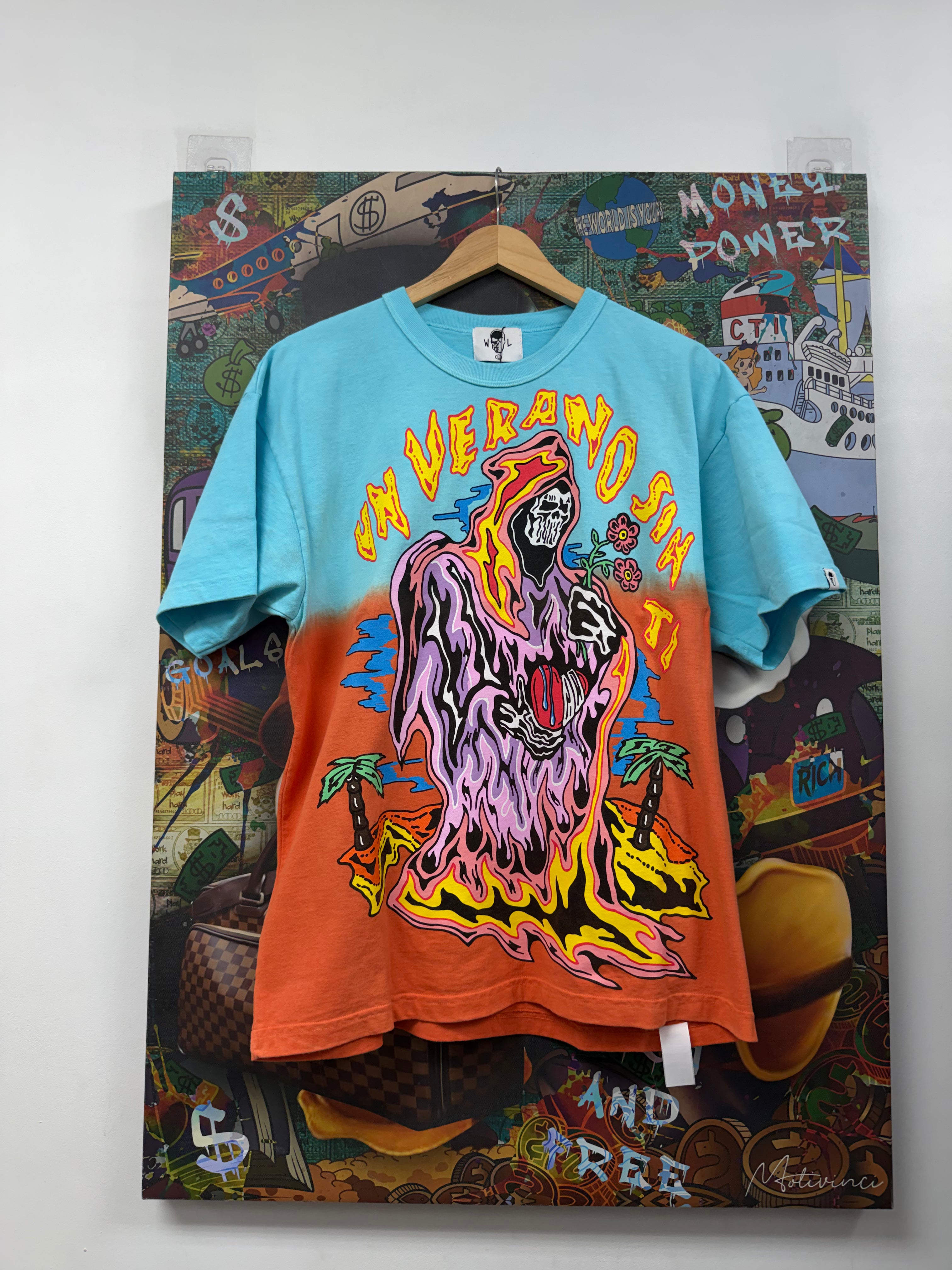 Warren Lotas Baby Blue Orange Bad Bunny Tee