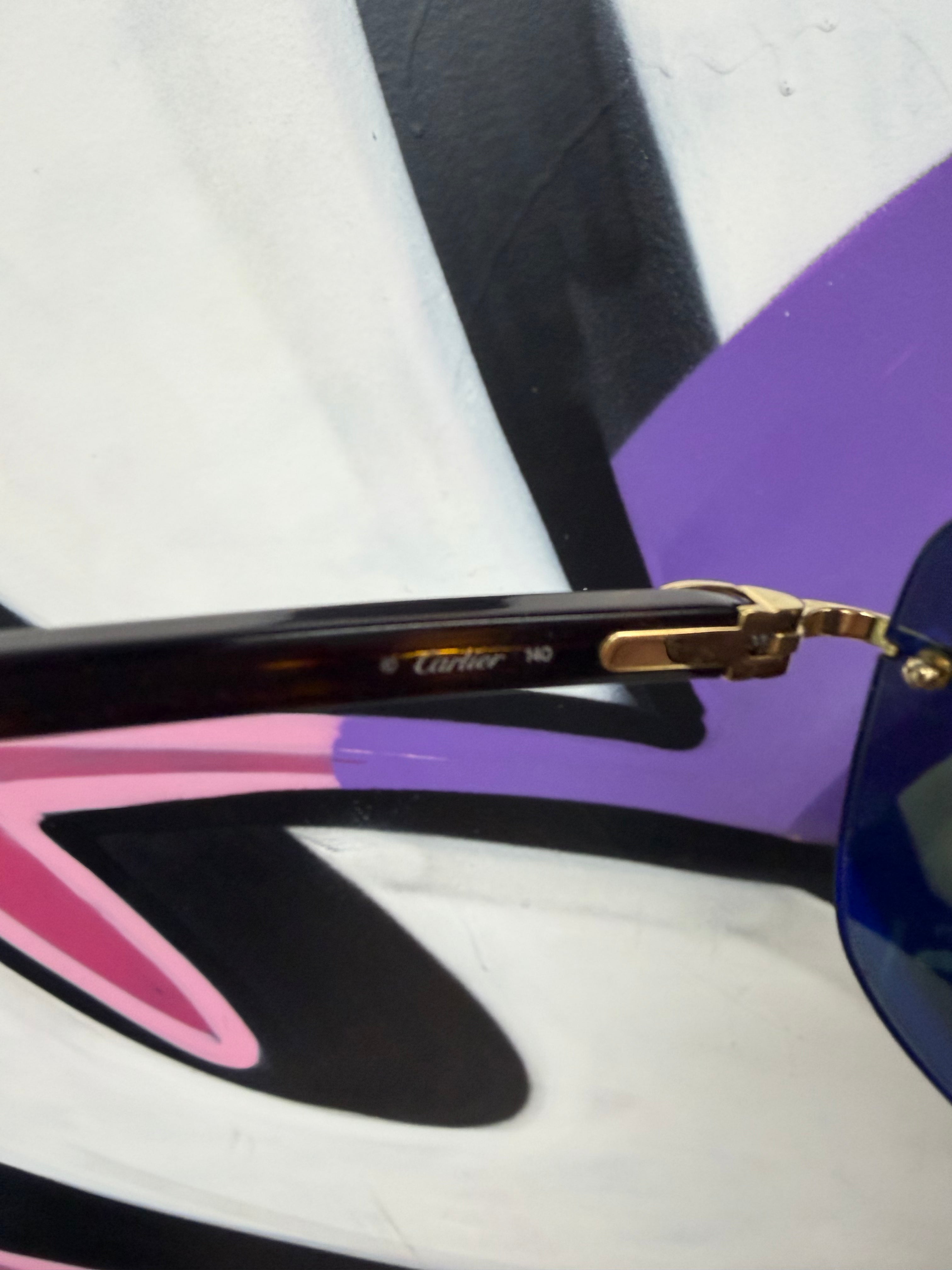 Cartier Black Big Lens Sunglasses
