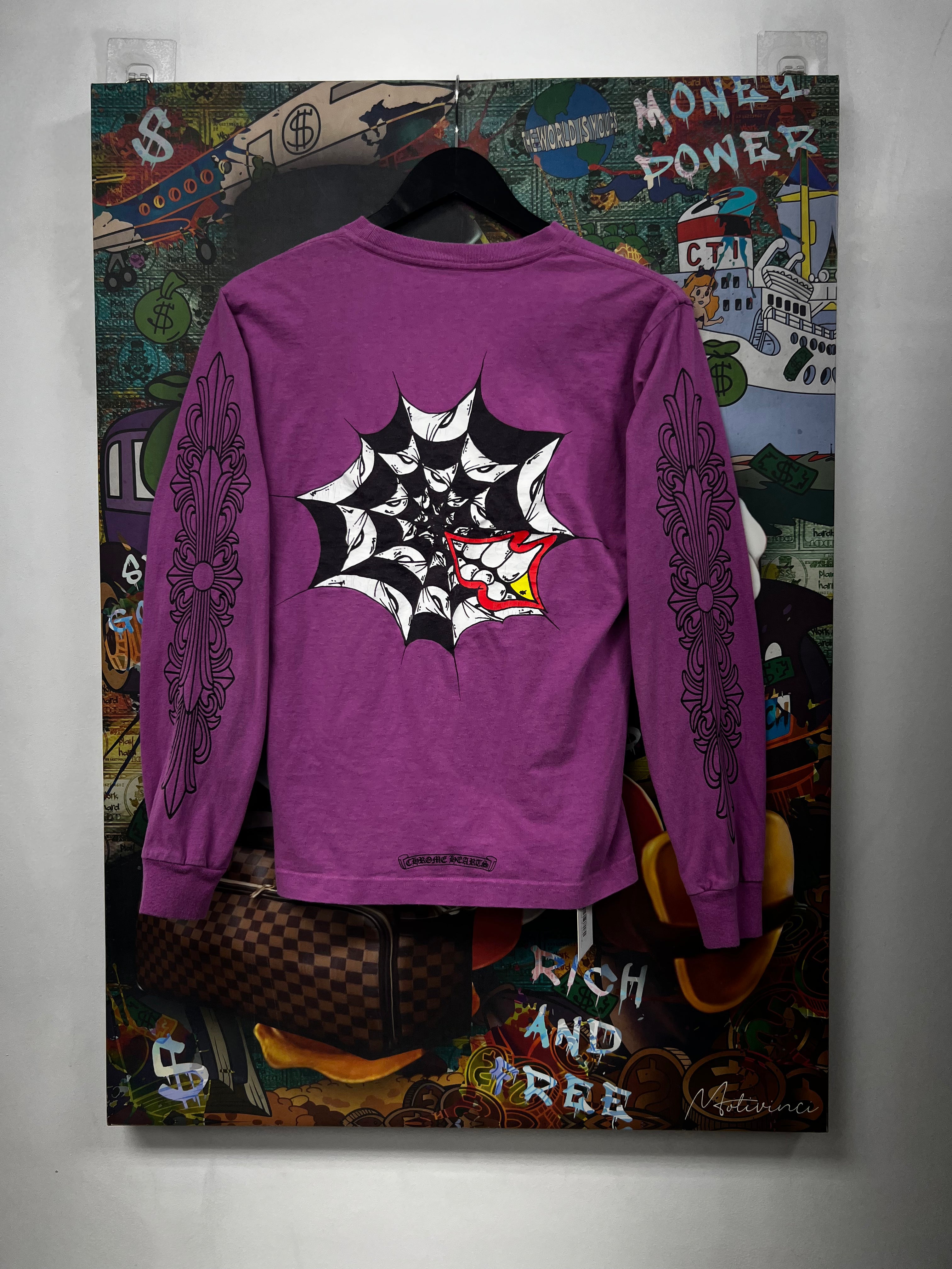 Chrome Hearts Matty Boy Purple Web LS Tee