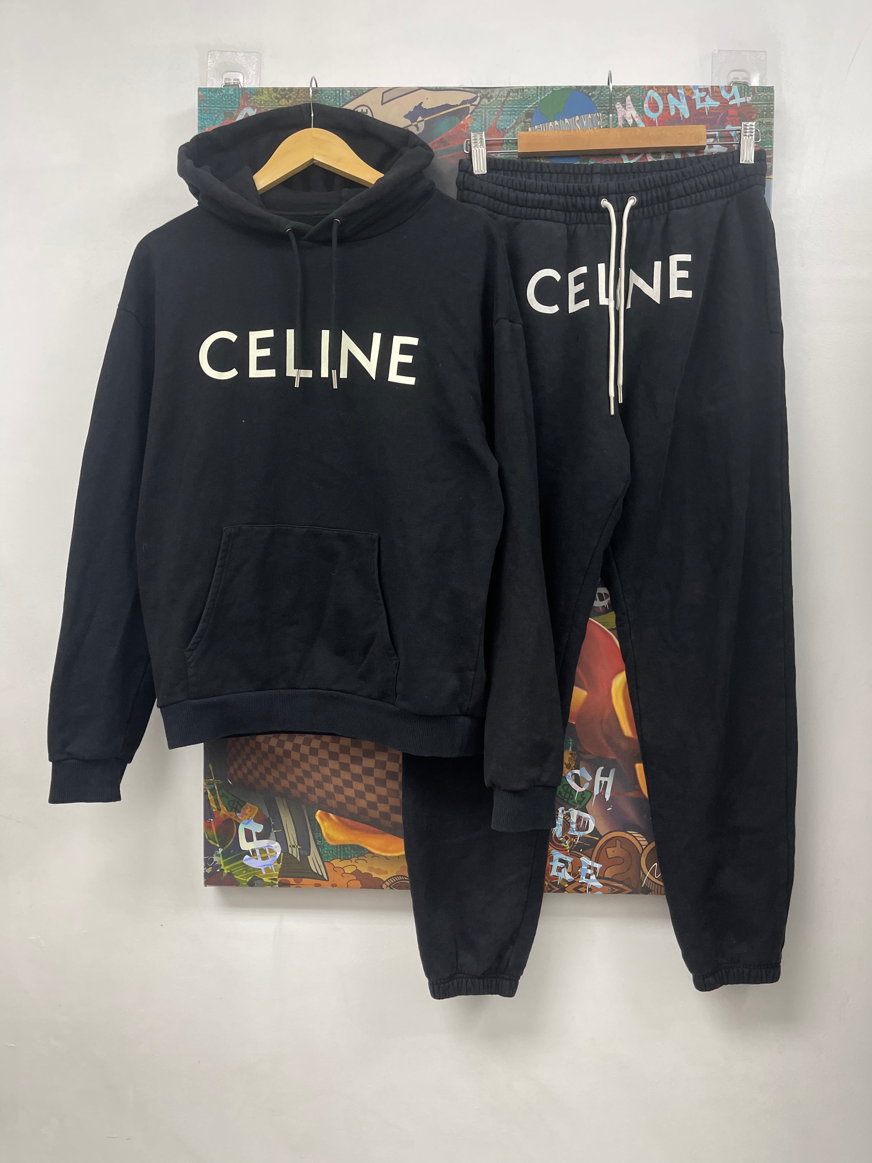 Celine Black White Logo Sweatsuit