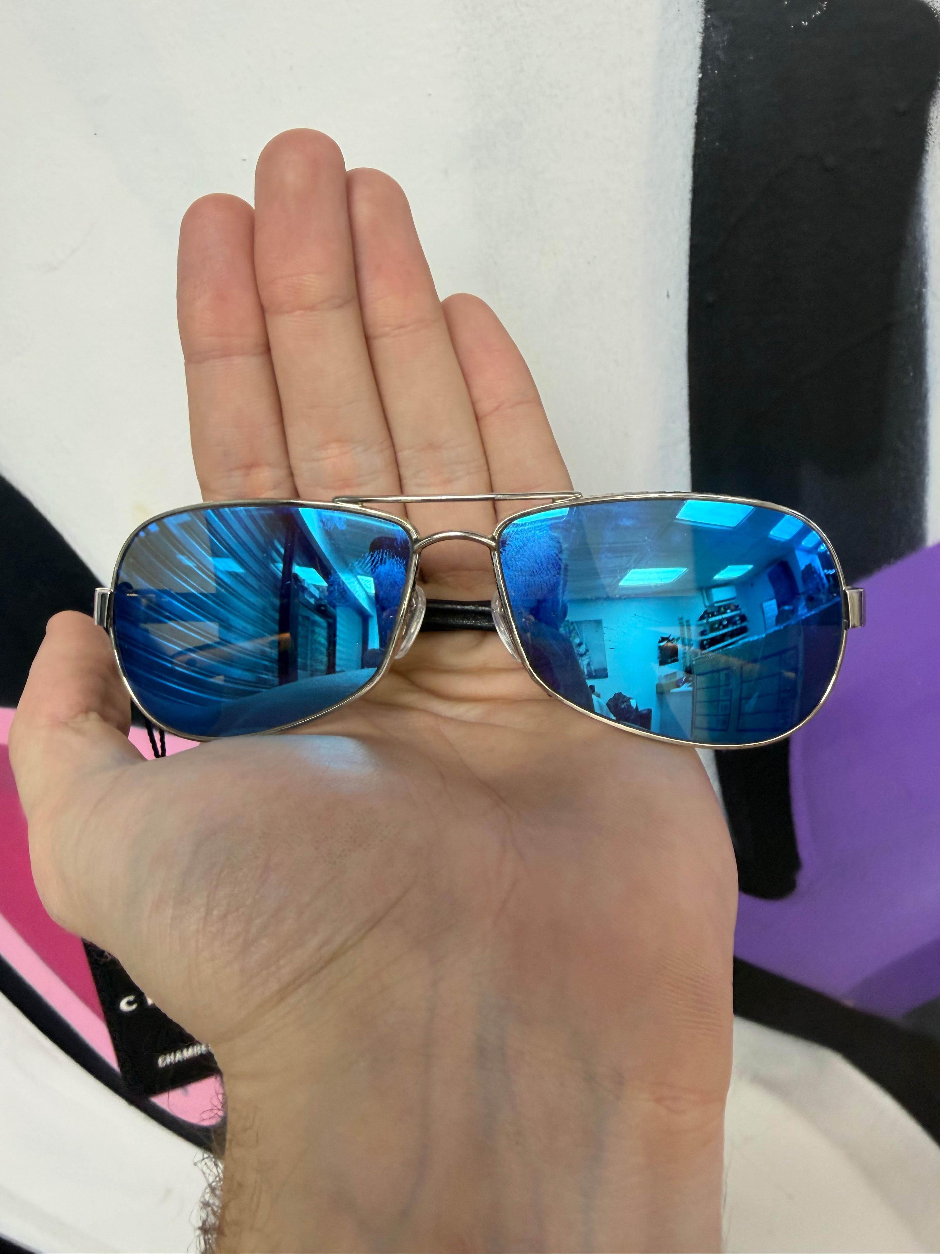Chrome Hearts Silver Black Red Riot Sunglasses