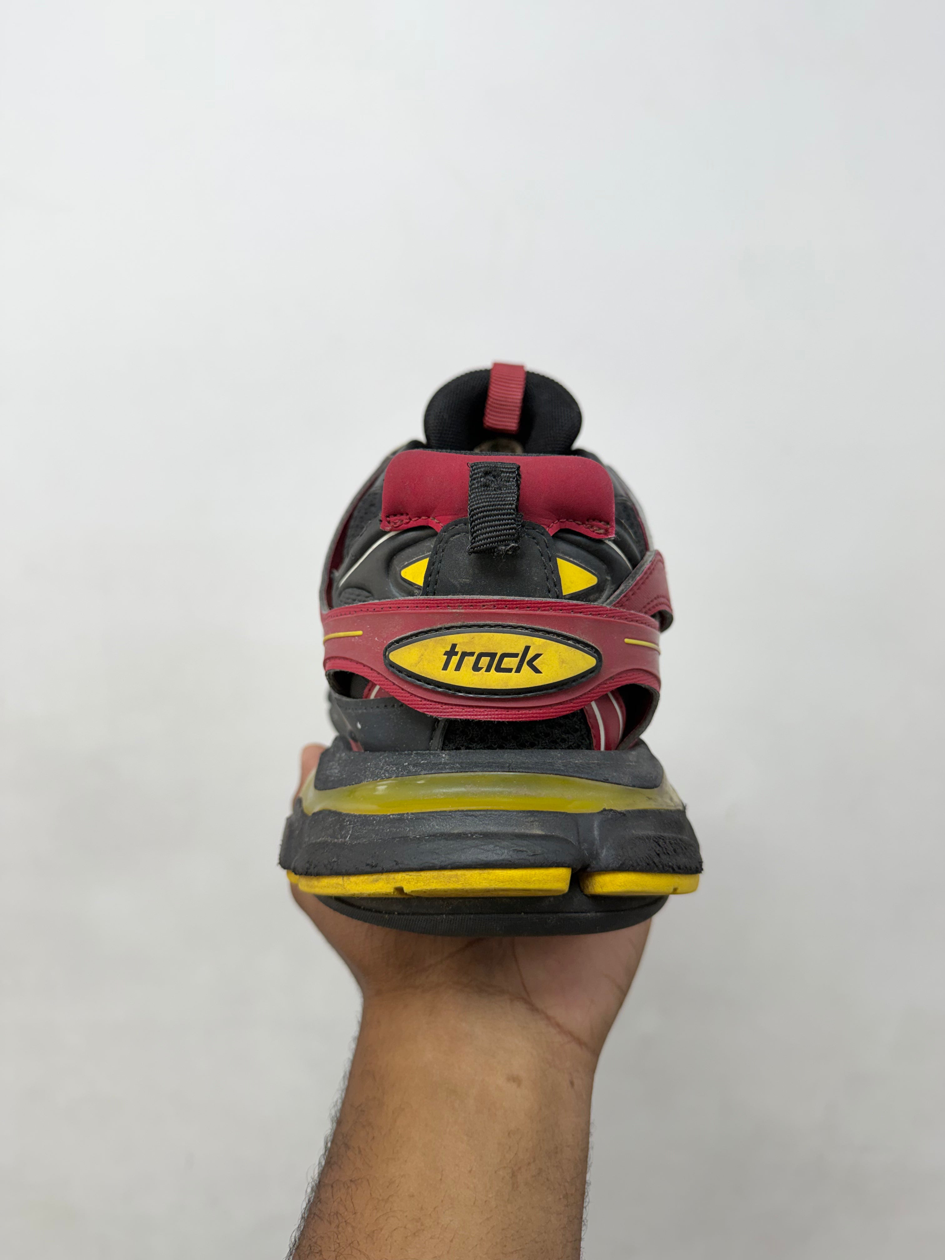 Balenciaga Burgundy Yellow Track Sneakers