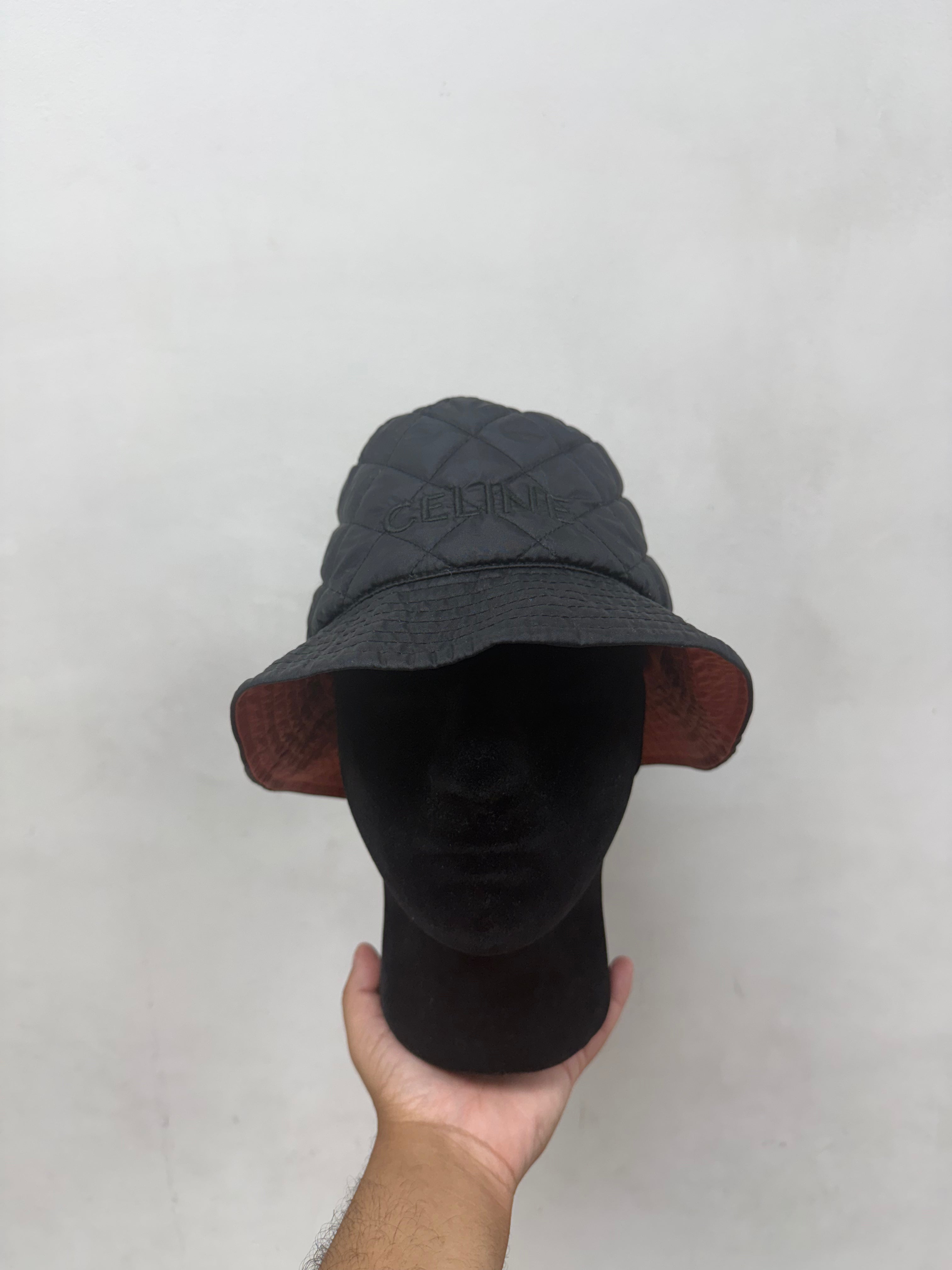 Celine Black Quilted Bucket Hat