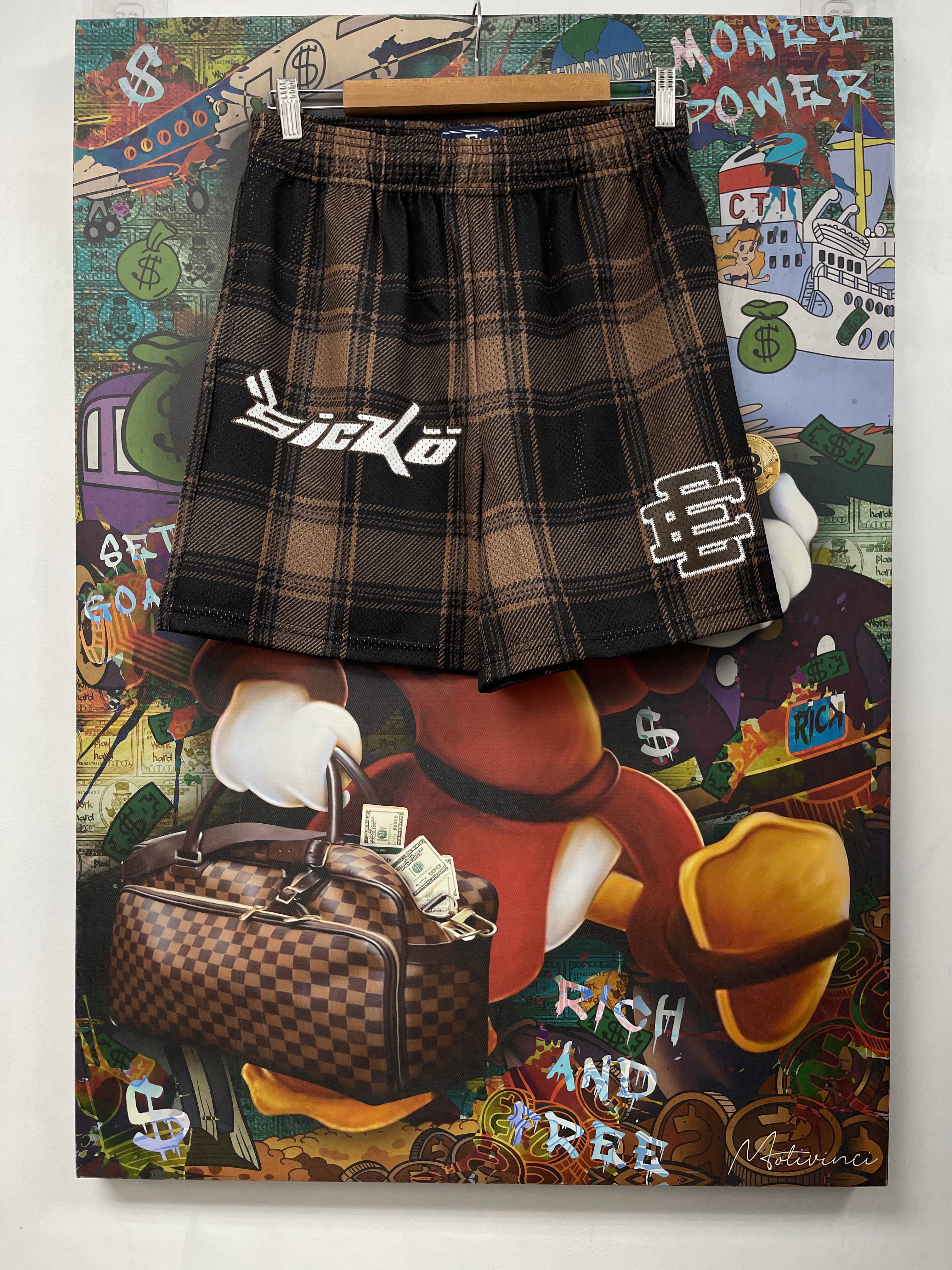 Eric Emanuel x Sicko Brown Logo Shorts