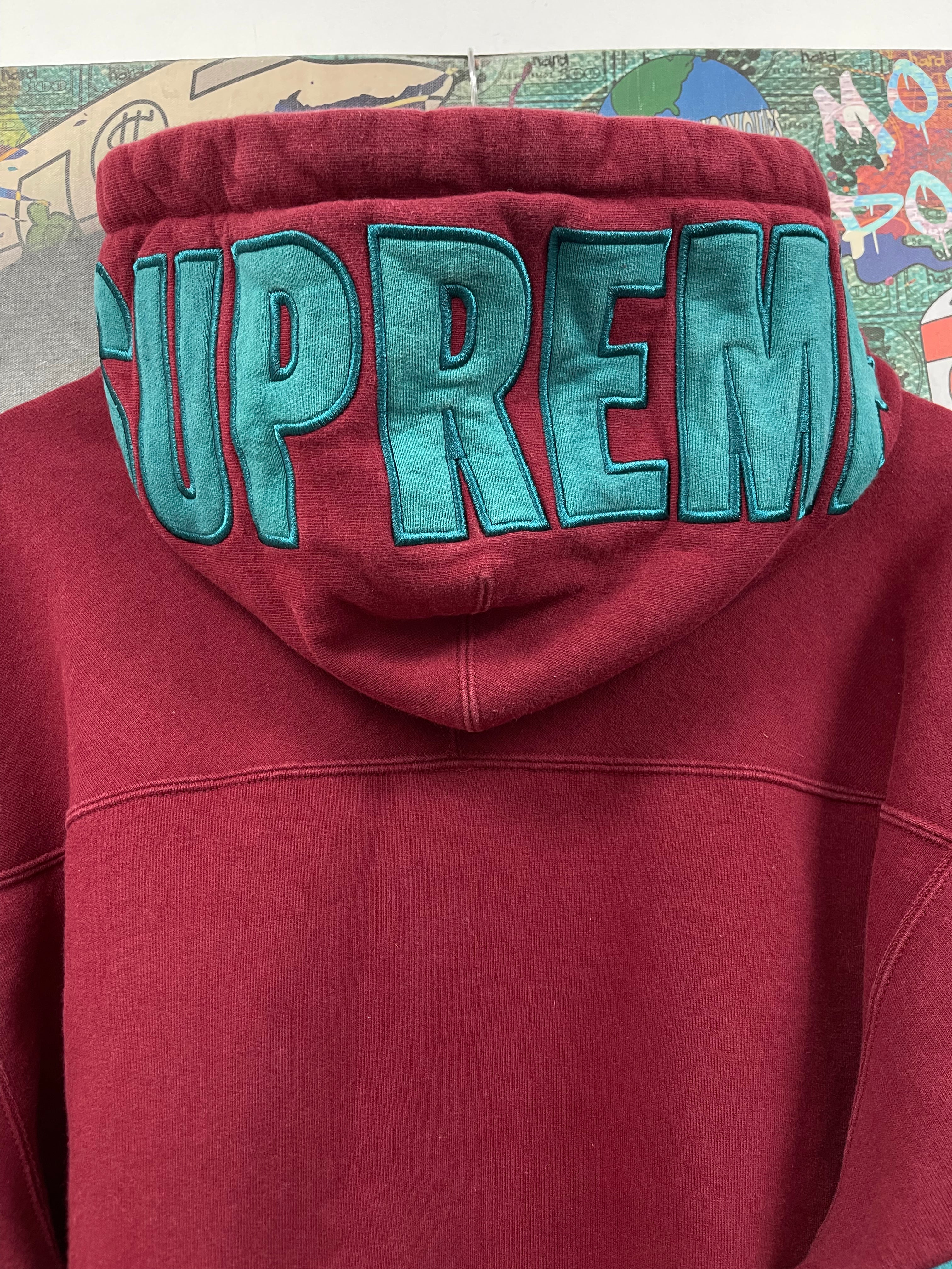 Supreme Burgundy Blue US-NY Hoodie