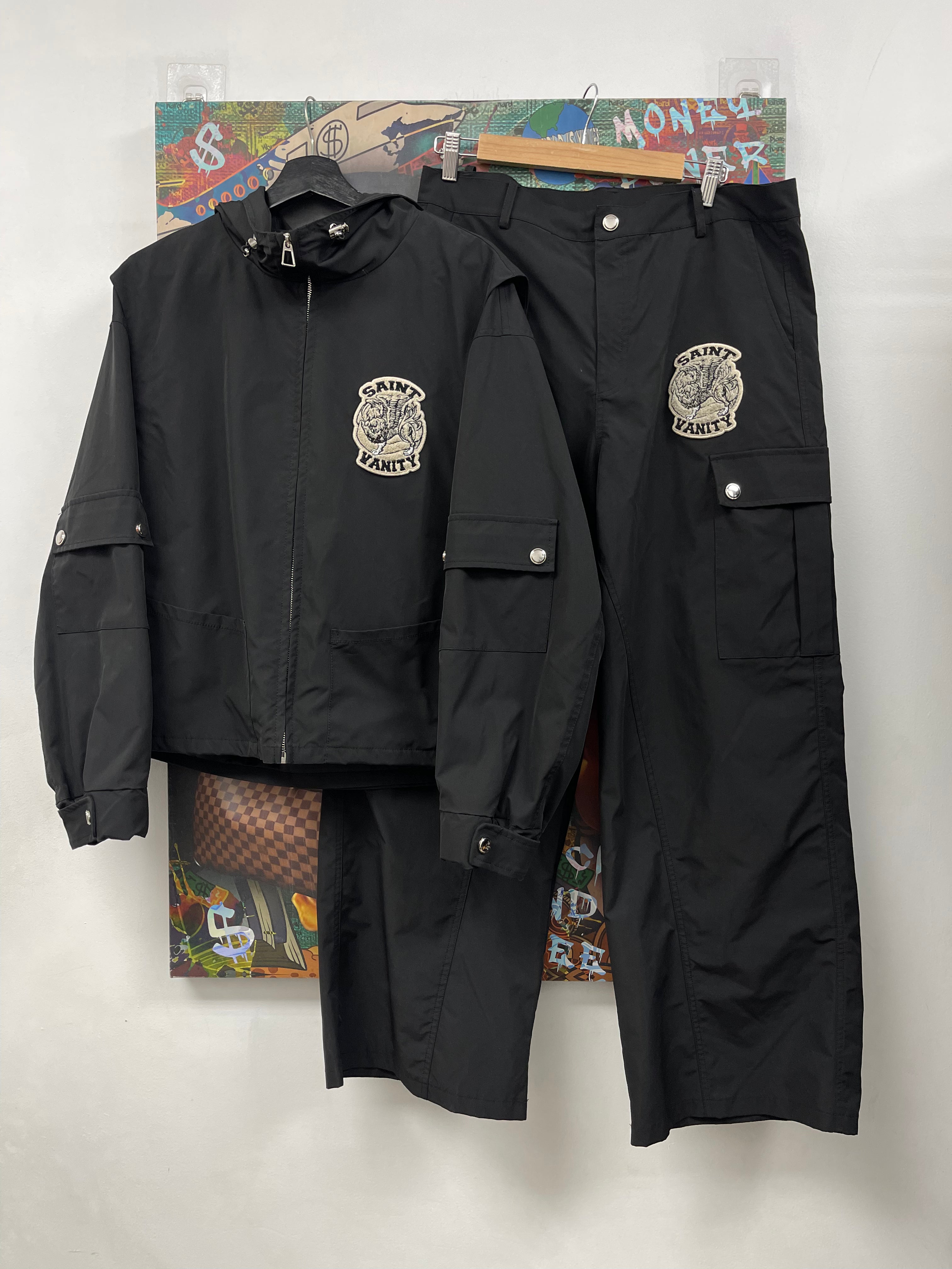 Saint Vanity Black Nylon Cargo 26 Track Suit
