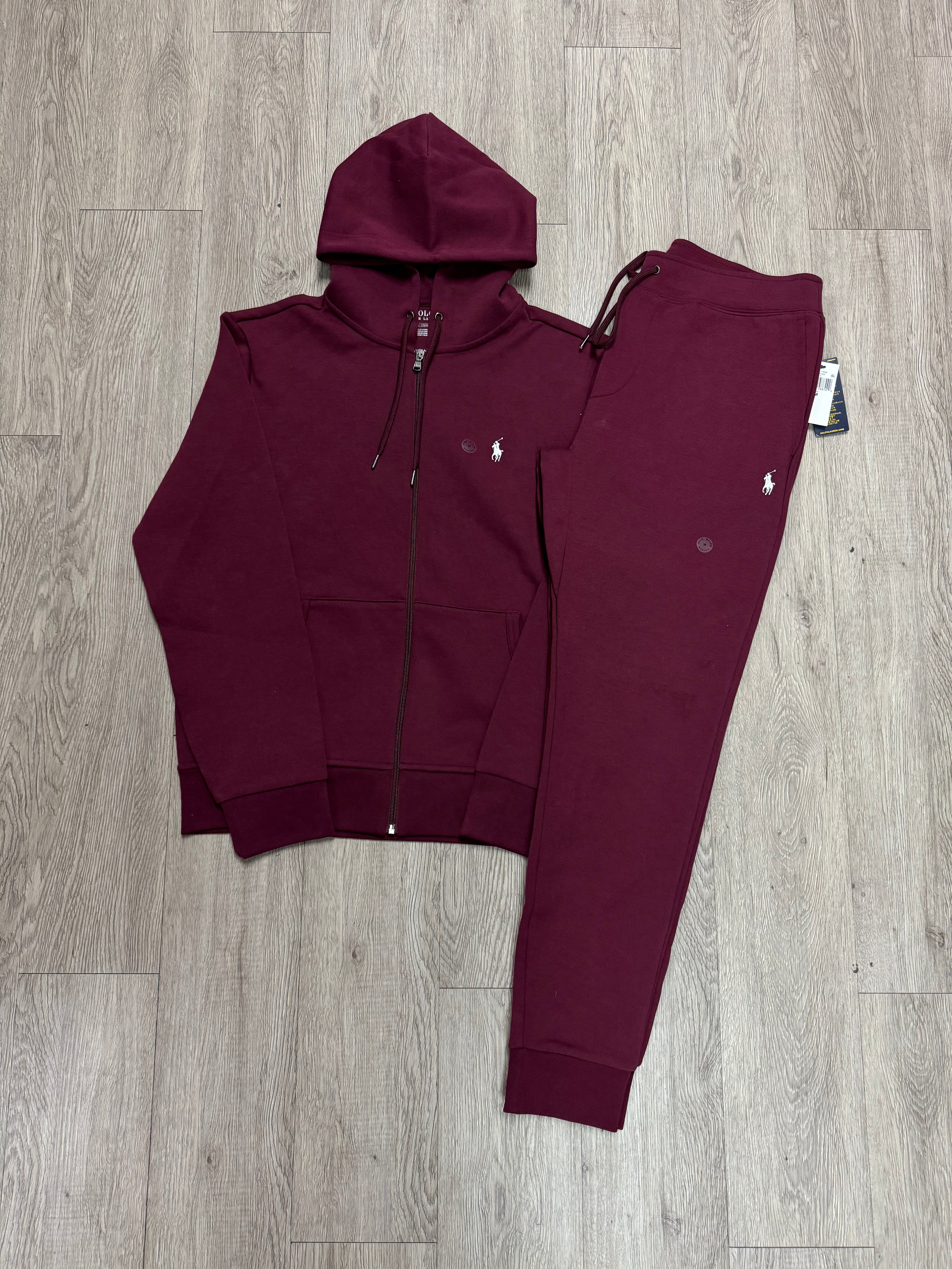 Polo Ralph Lauren Maroon White Sweatsuit
