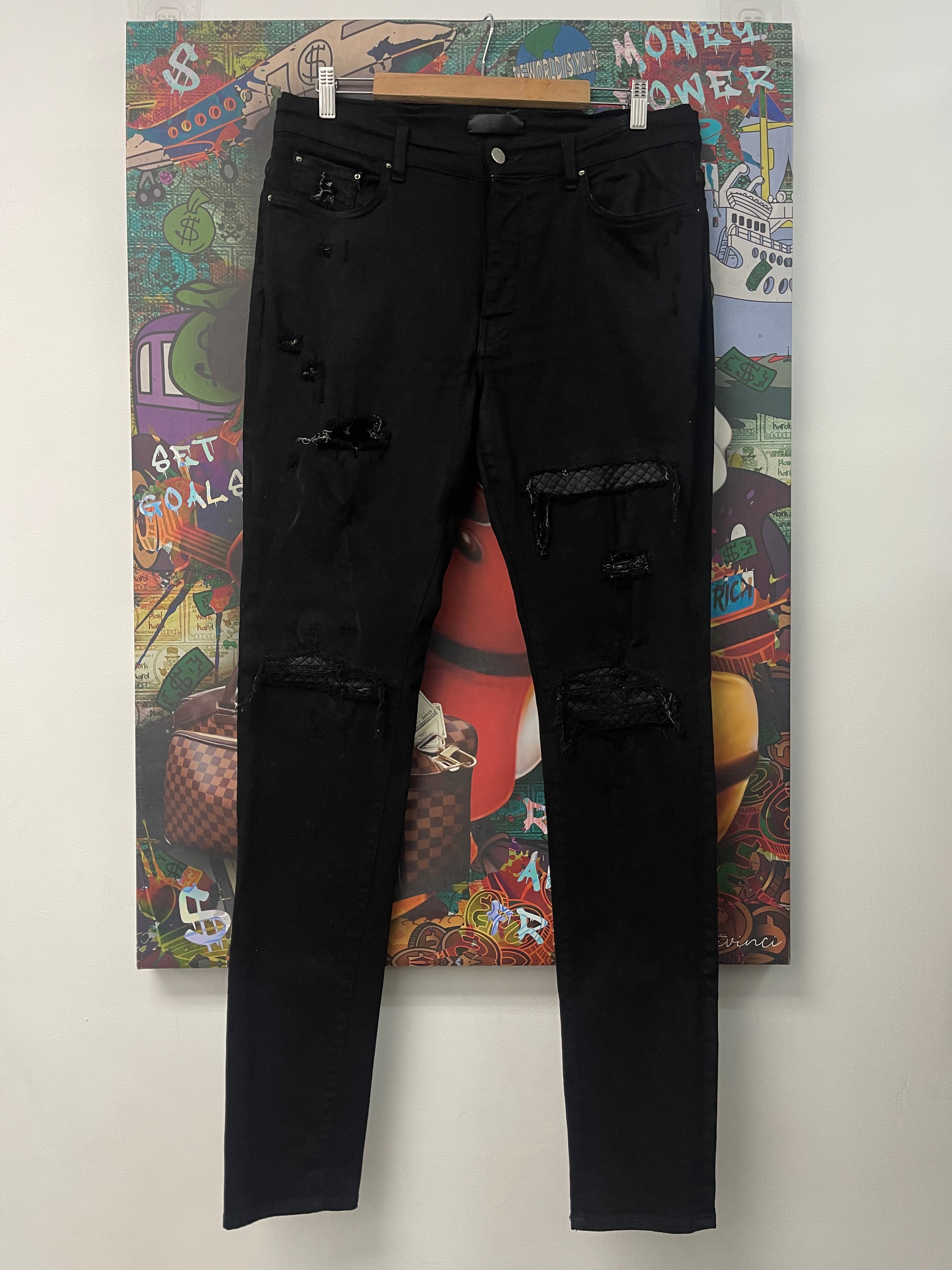 Amiri Black Quilted Patch MX1 Jeans