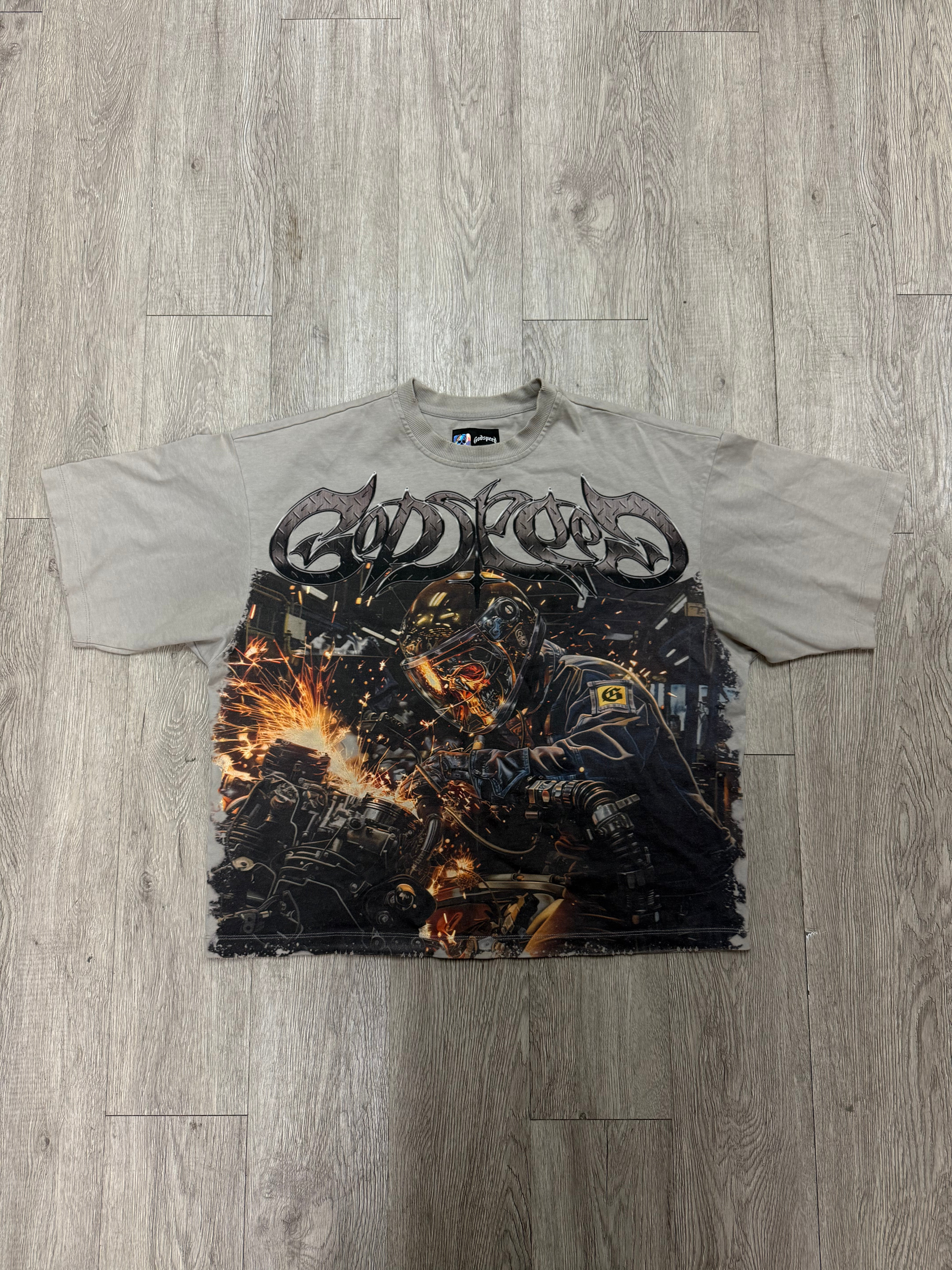 Godspeed Stone Wash Steel Sharpens Tee