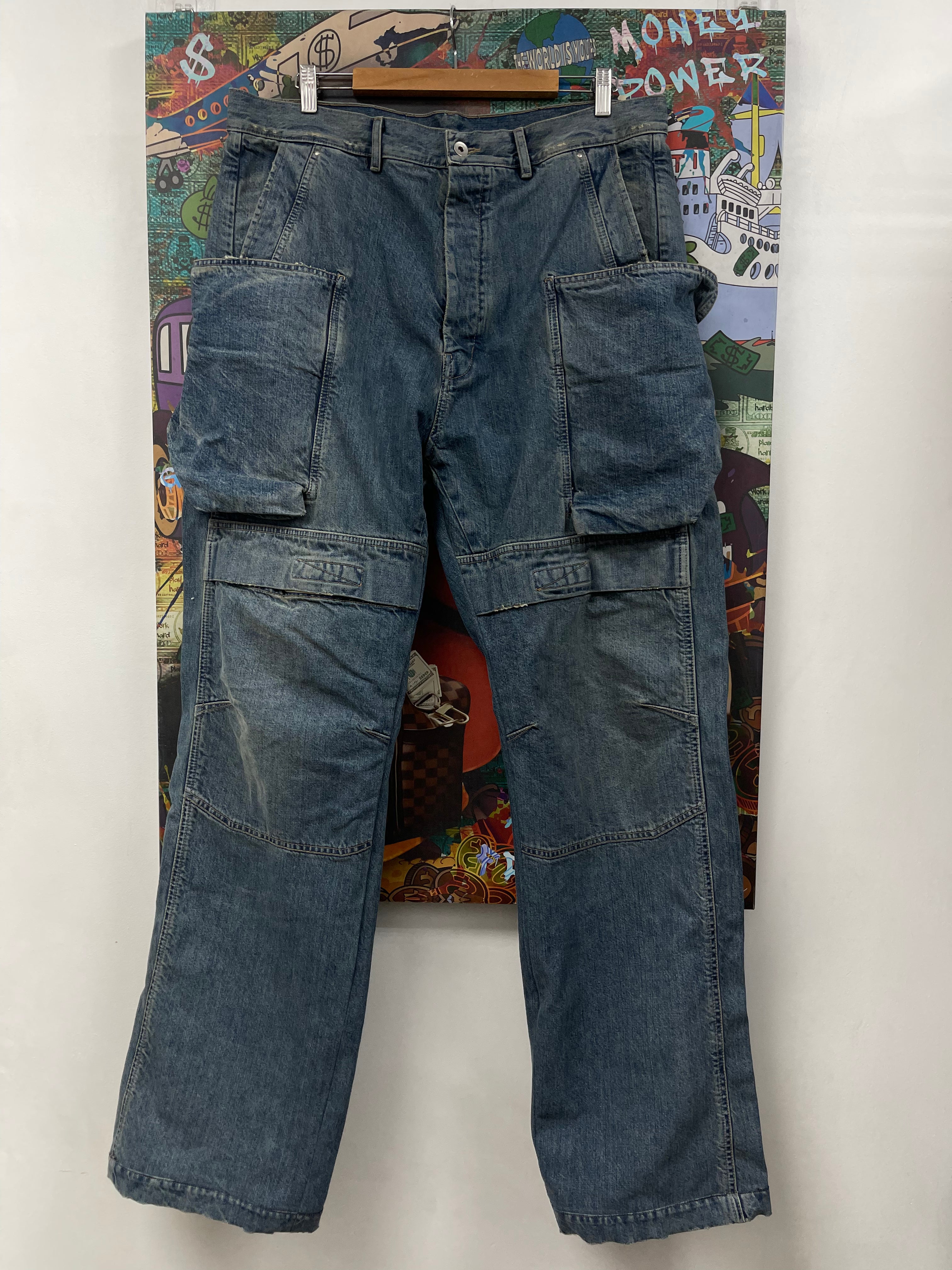 Rick Owens Stefan Denim Cargo Pants