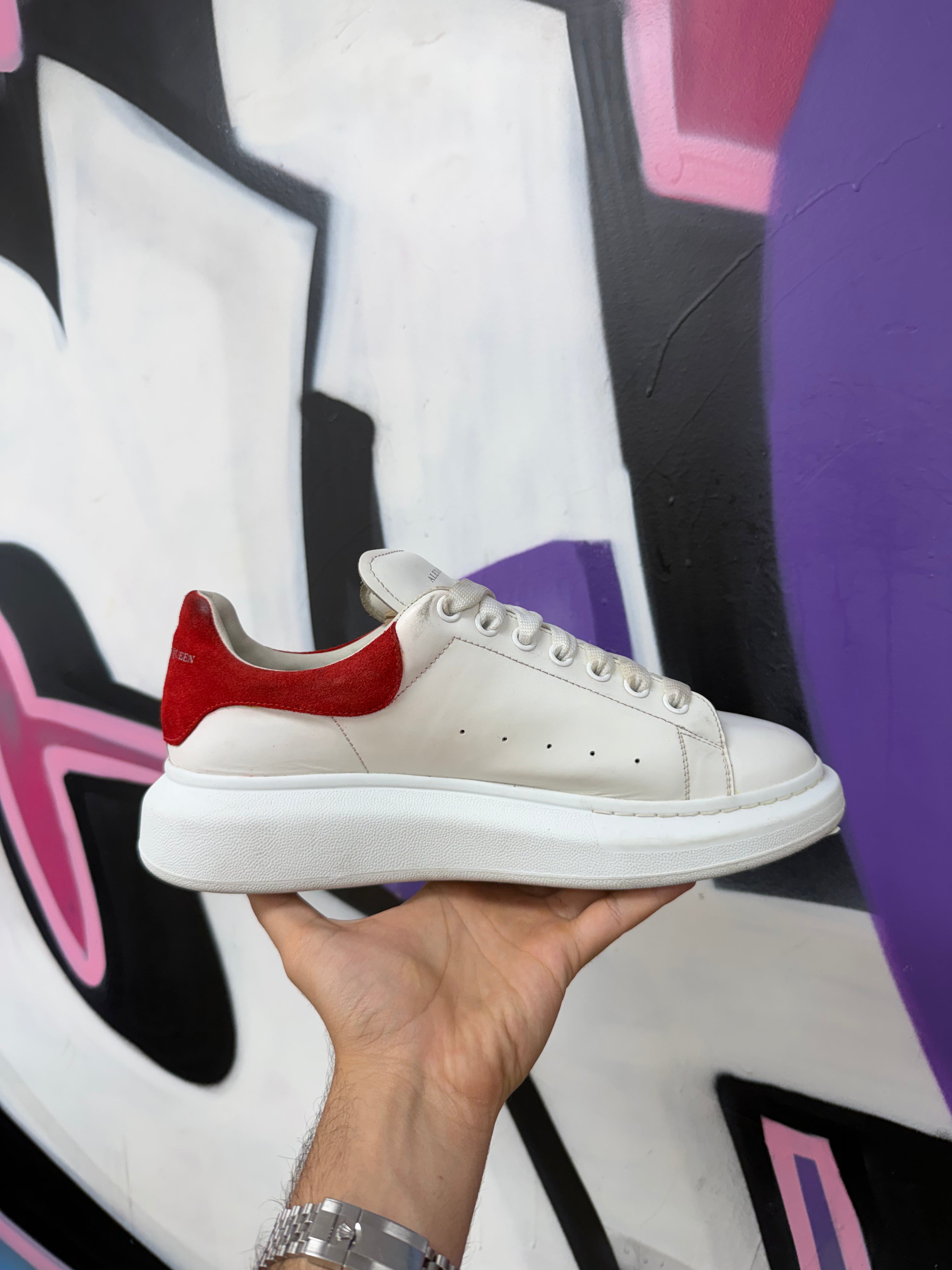 Alexander Mcqueen White Red Oversized Sneakers