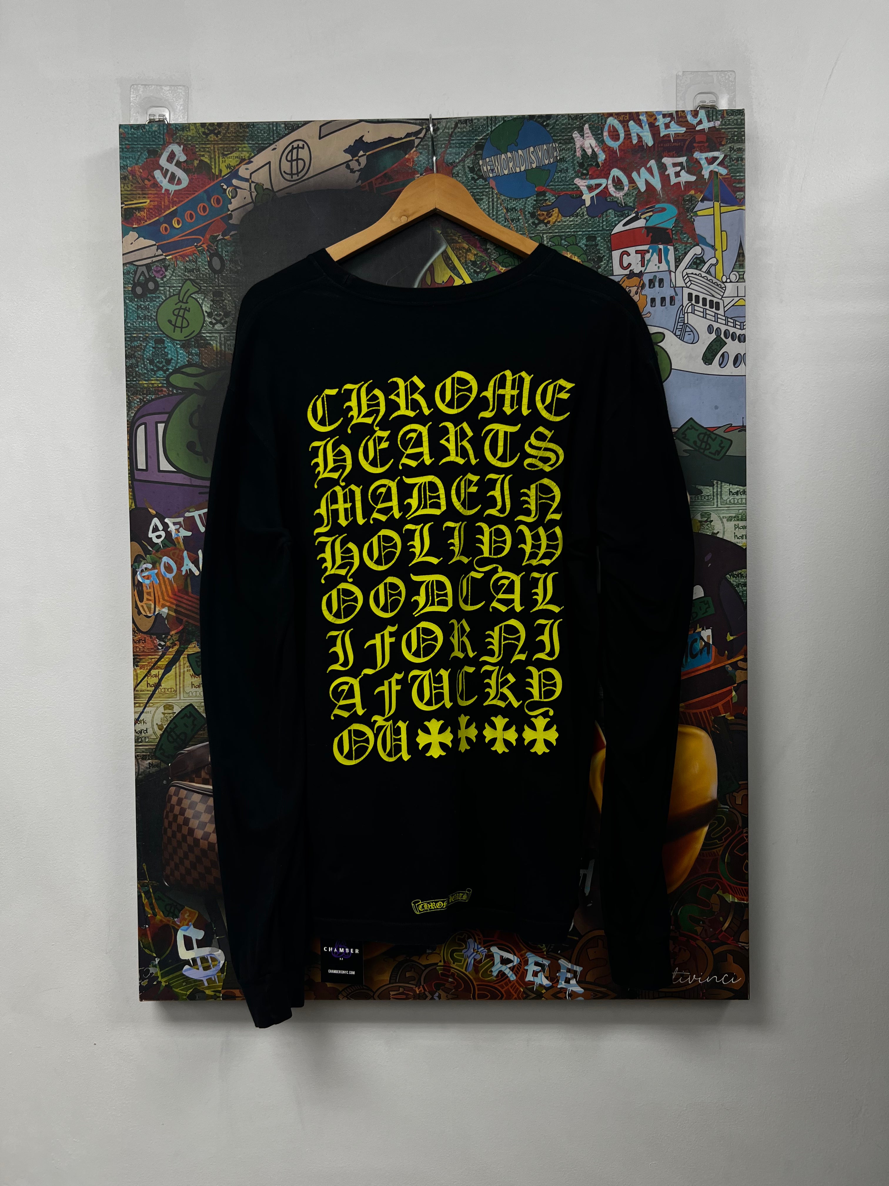 Chrome Hearts Black Yellow Floral Eye Chart Long Sleeve