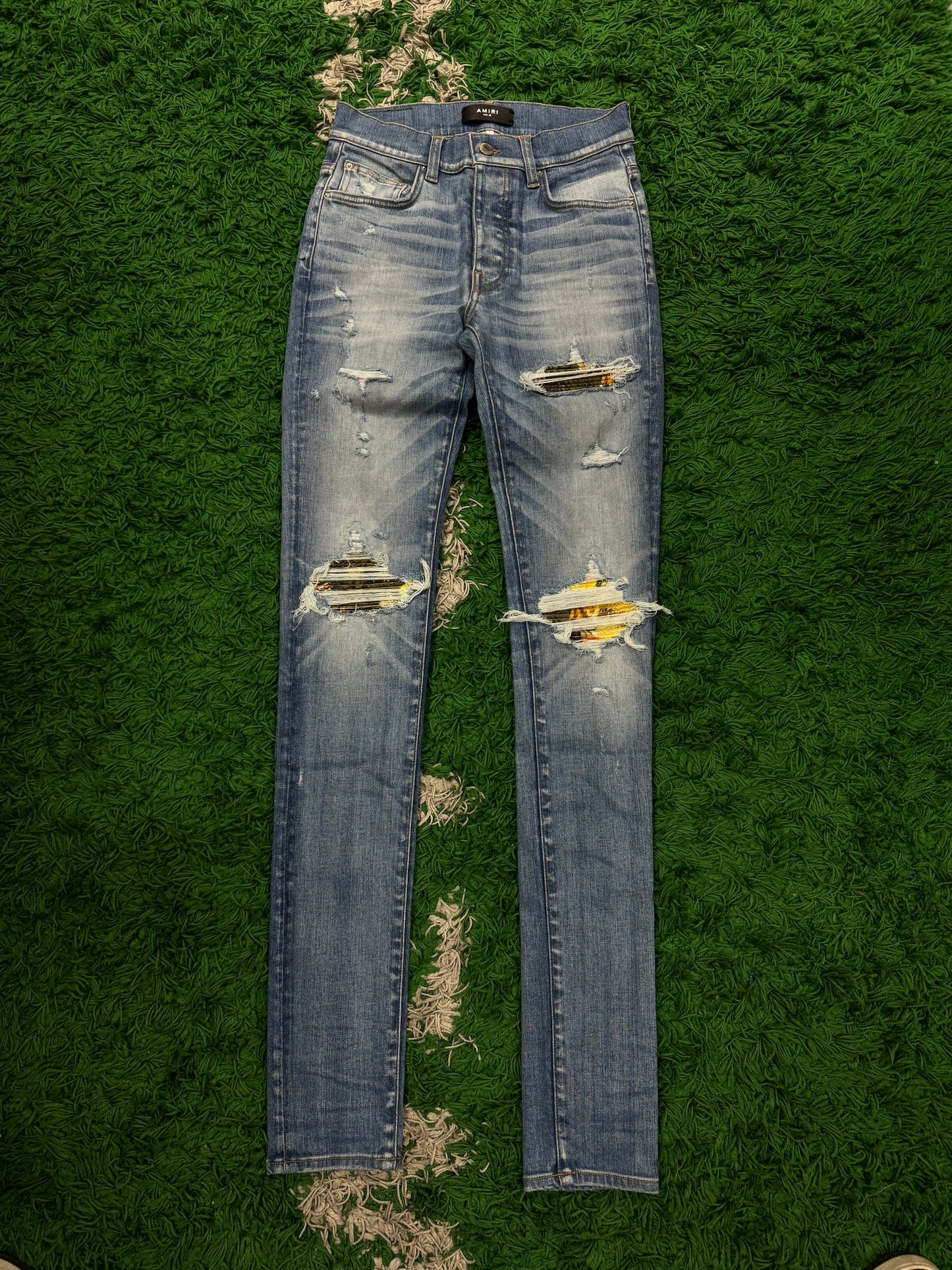 Amiri Jeans MX1 Blue Aloha Patch