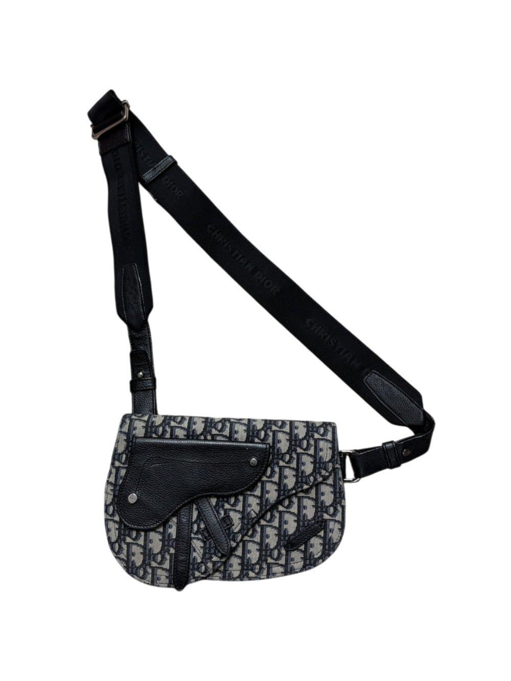 Dior Oblique Saddle Messenger Black & Beige Bag