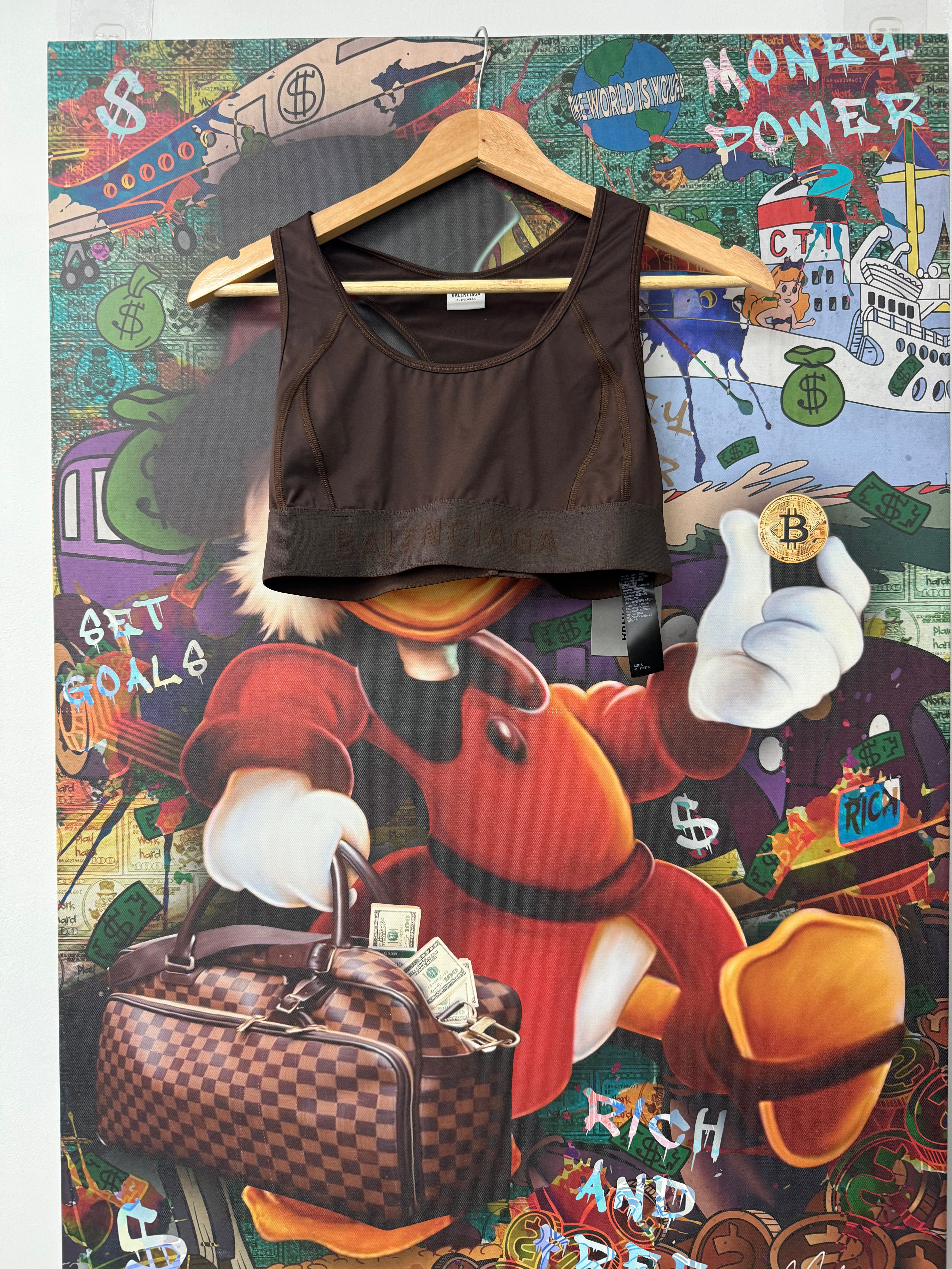 Balenciaga Female Brown Sports Bra New Large