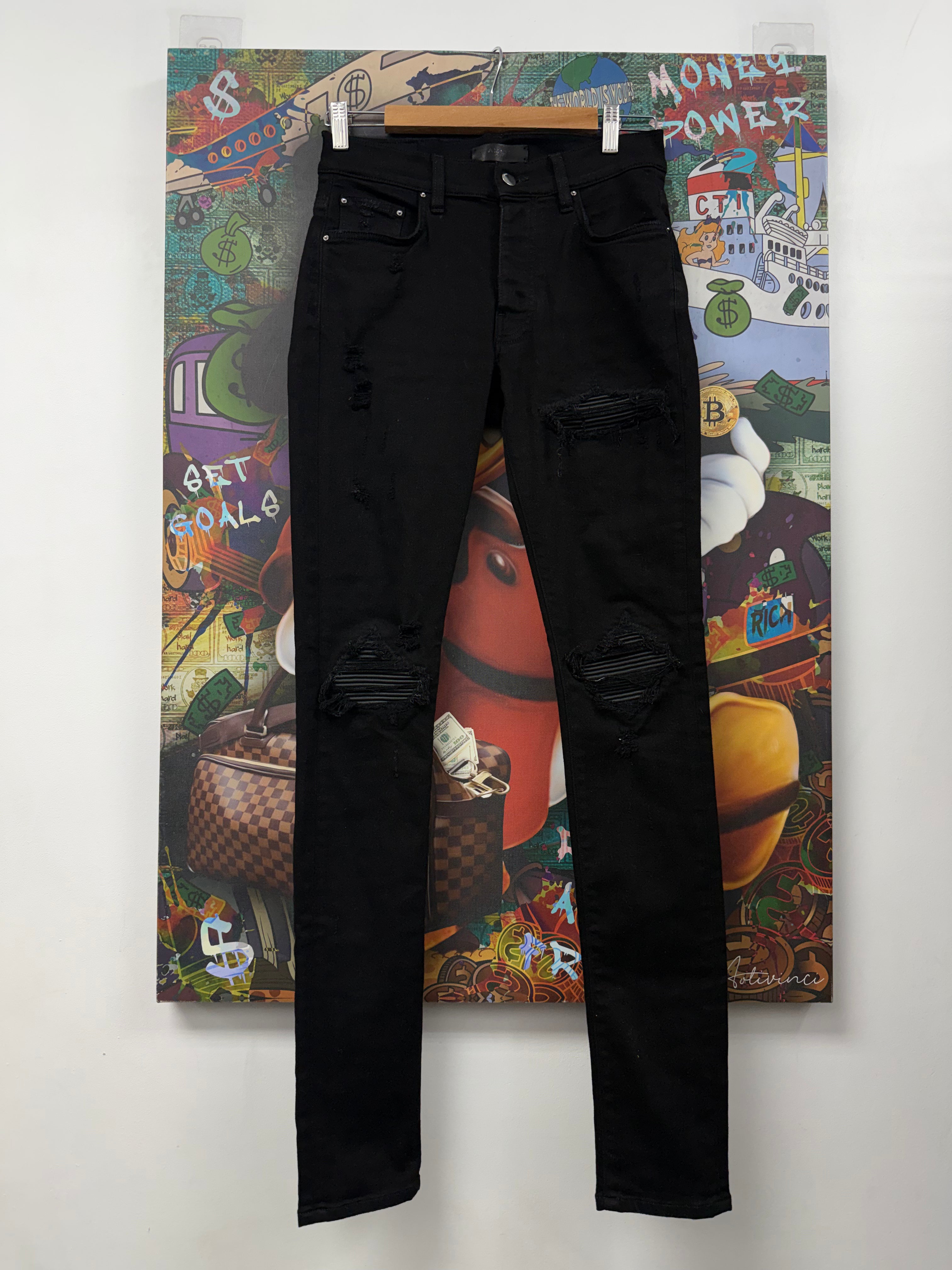 Amiri MX1 Black Black Patch Jeans