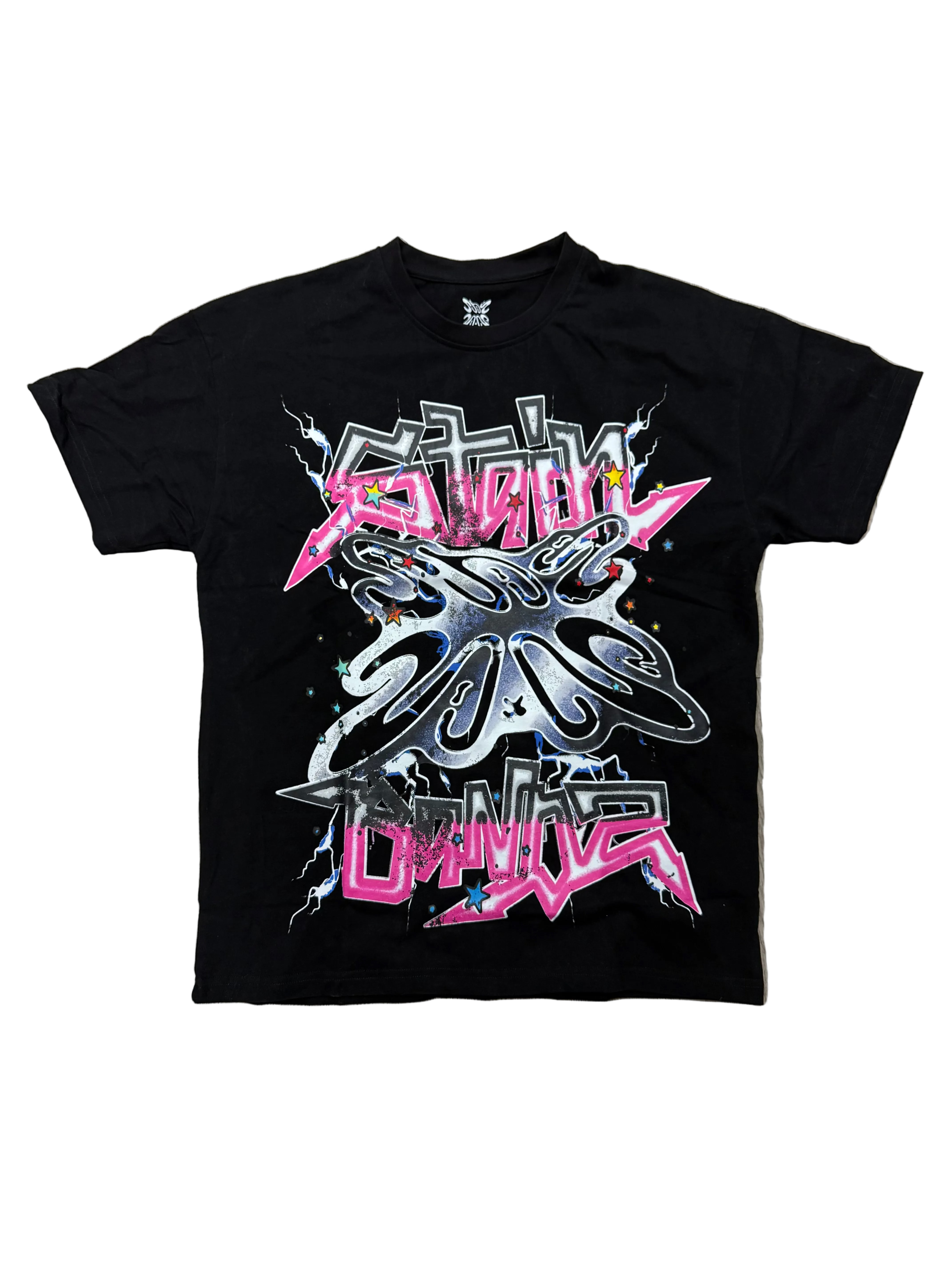 SB Studios 'Pink Rain' Black Tee