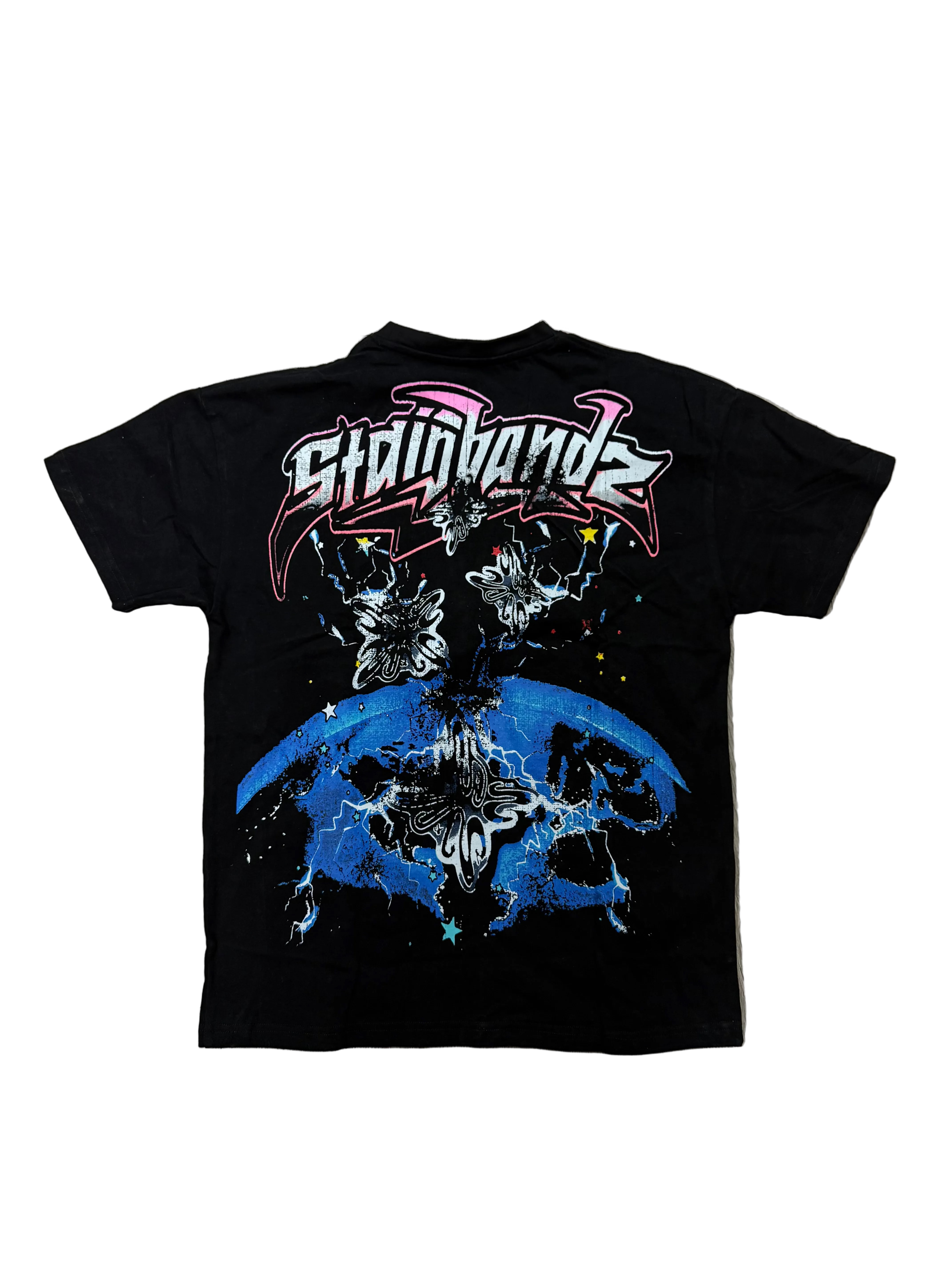 SB Studios 'Pink Rain' Black Tee