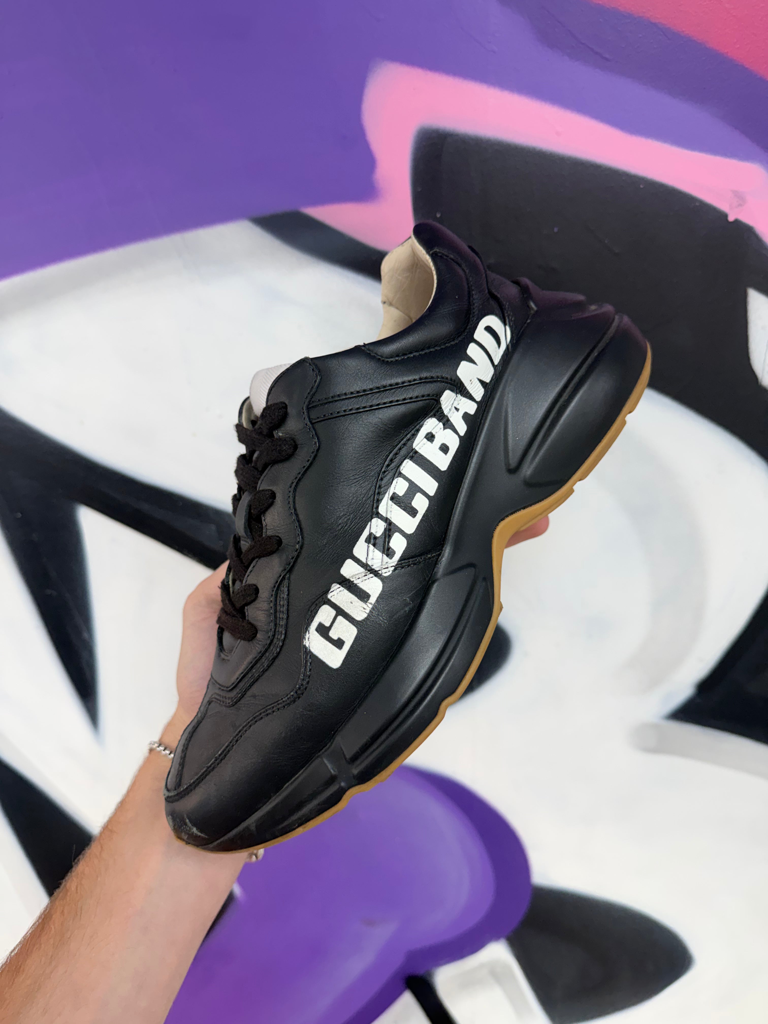 Gucci Black White Brand Rhyton Sneakers