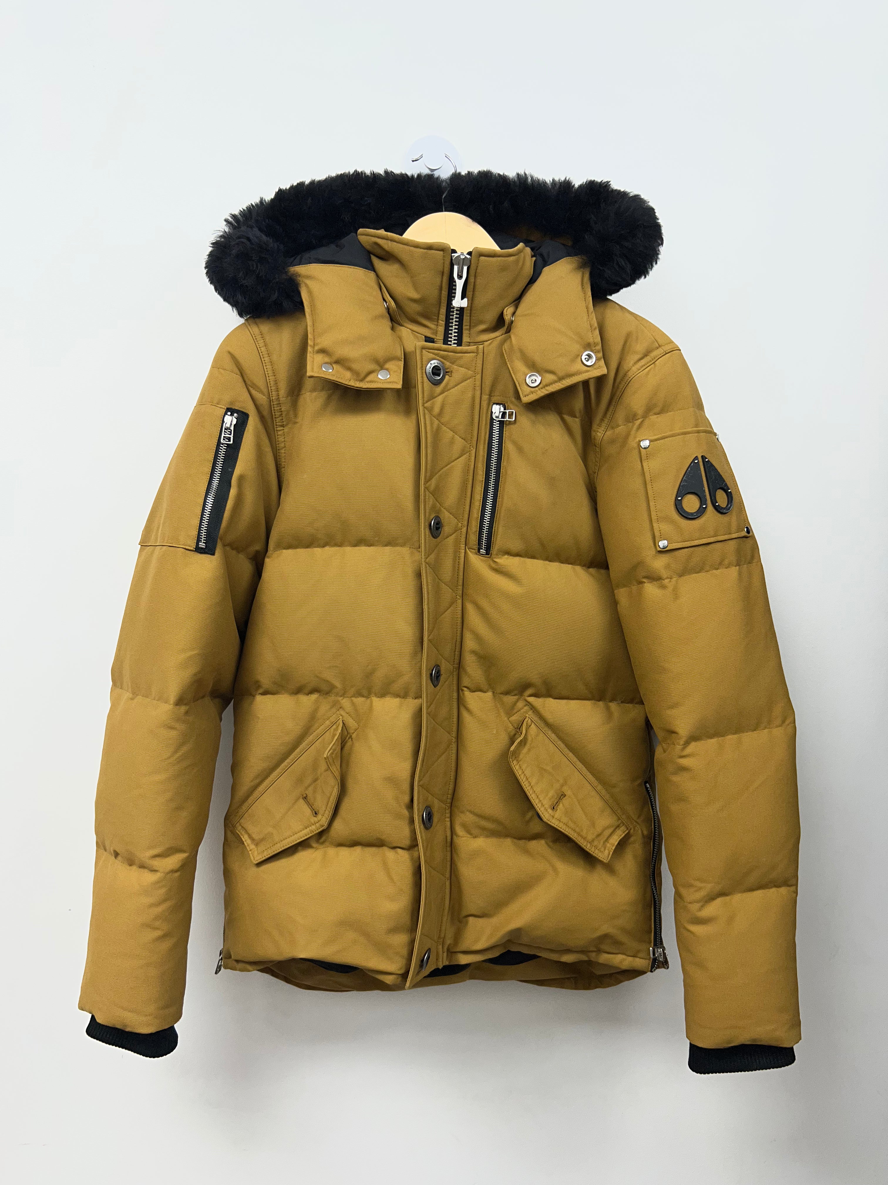 Moose Knuckles Tan Black Fur 3Q Parka