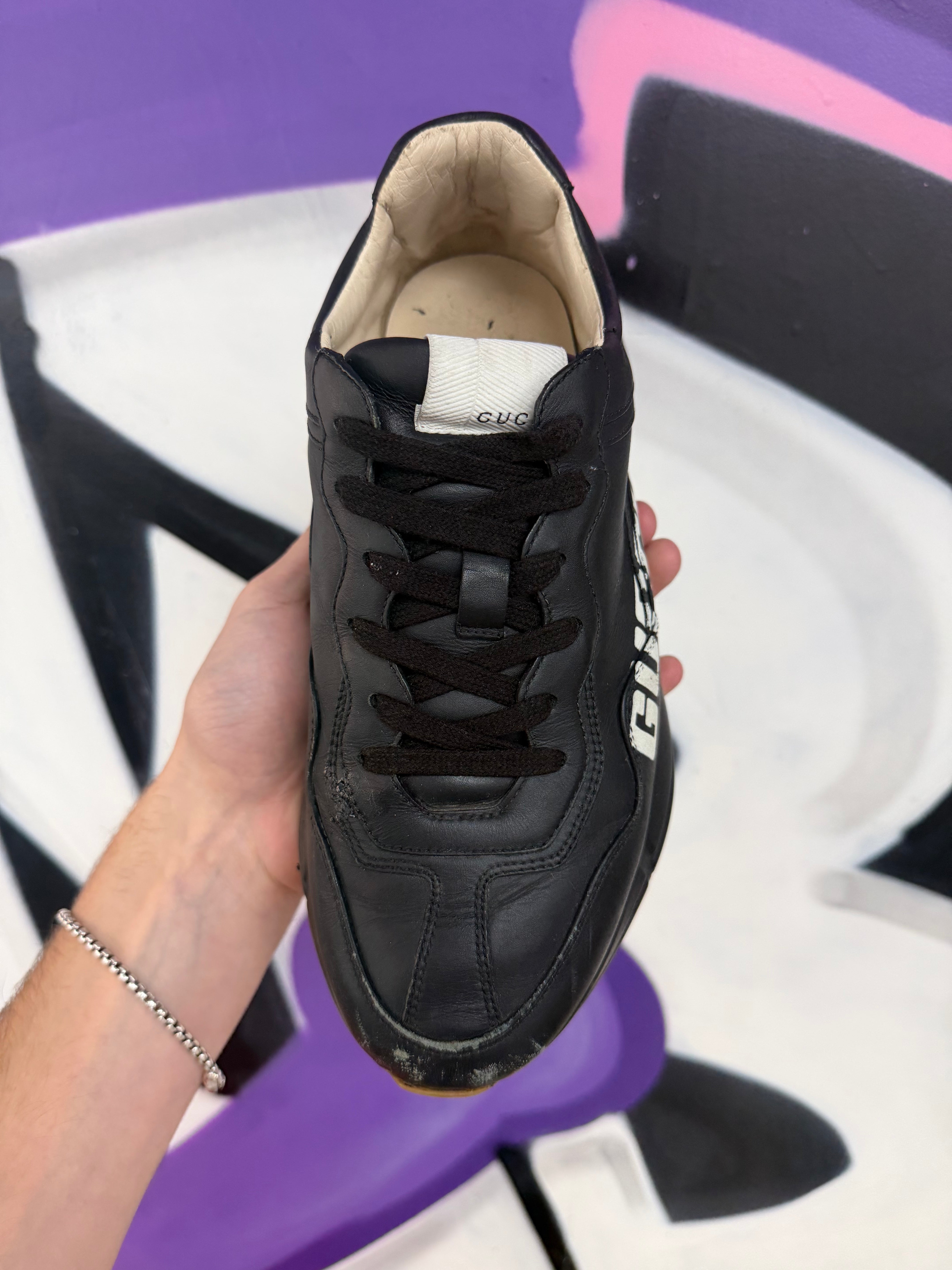 Gucci Black White Brand Rhyton Sneakers