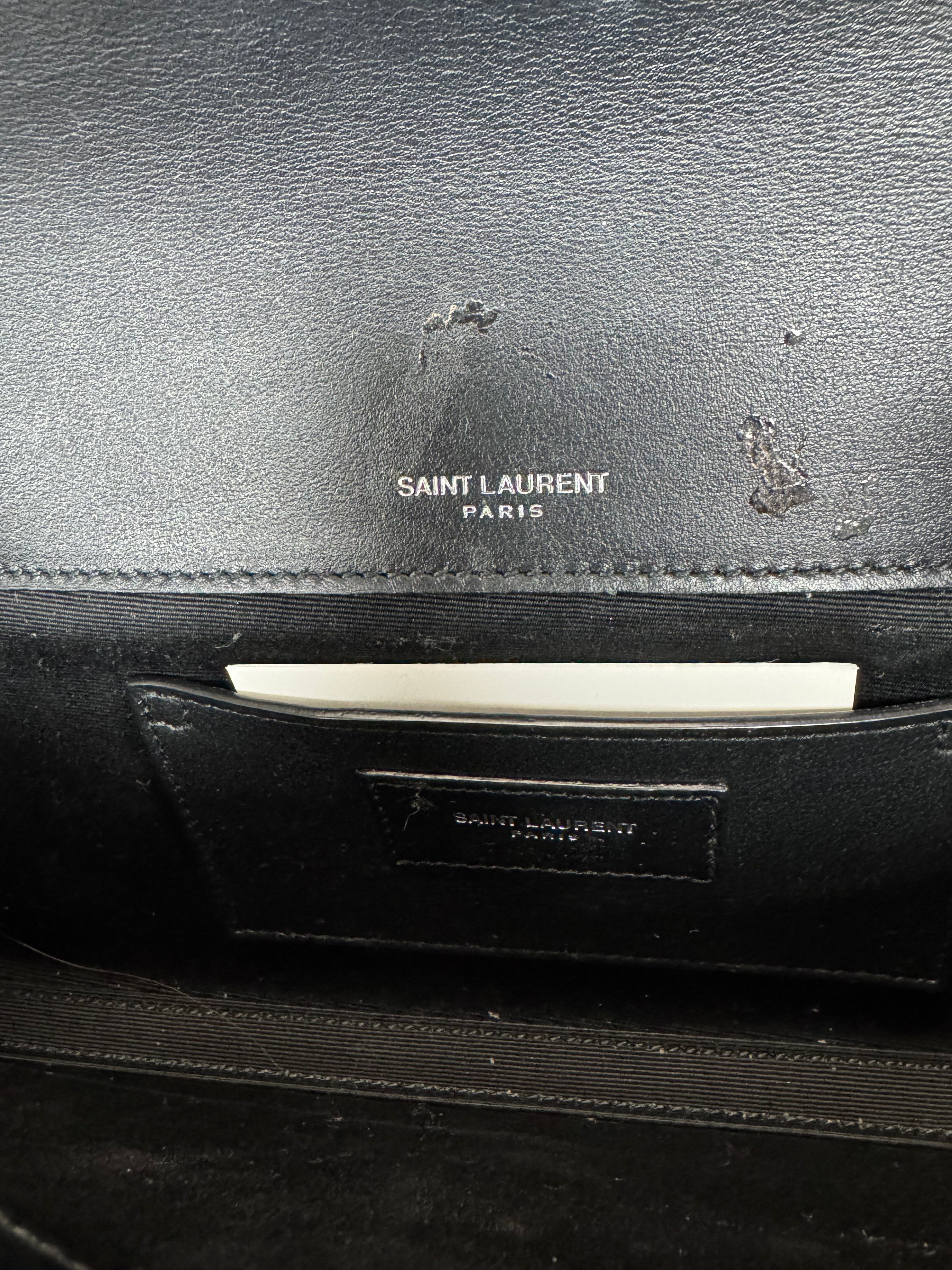 YSL Black Patent Leather Clutch Bag