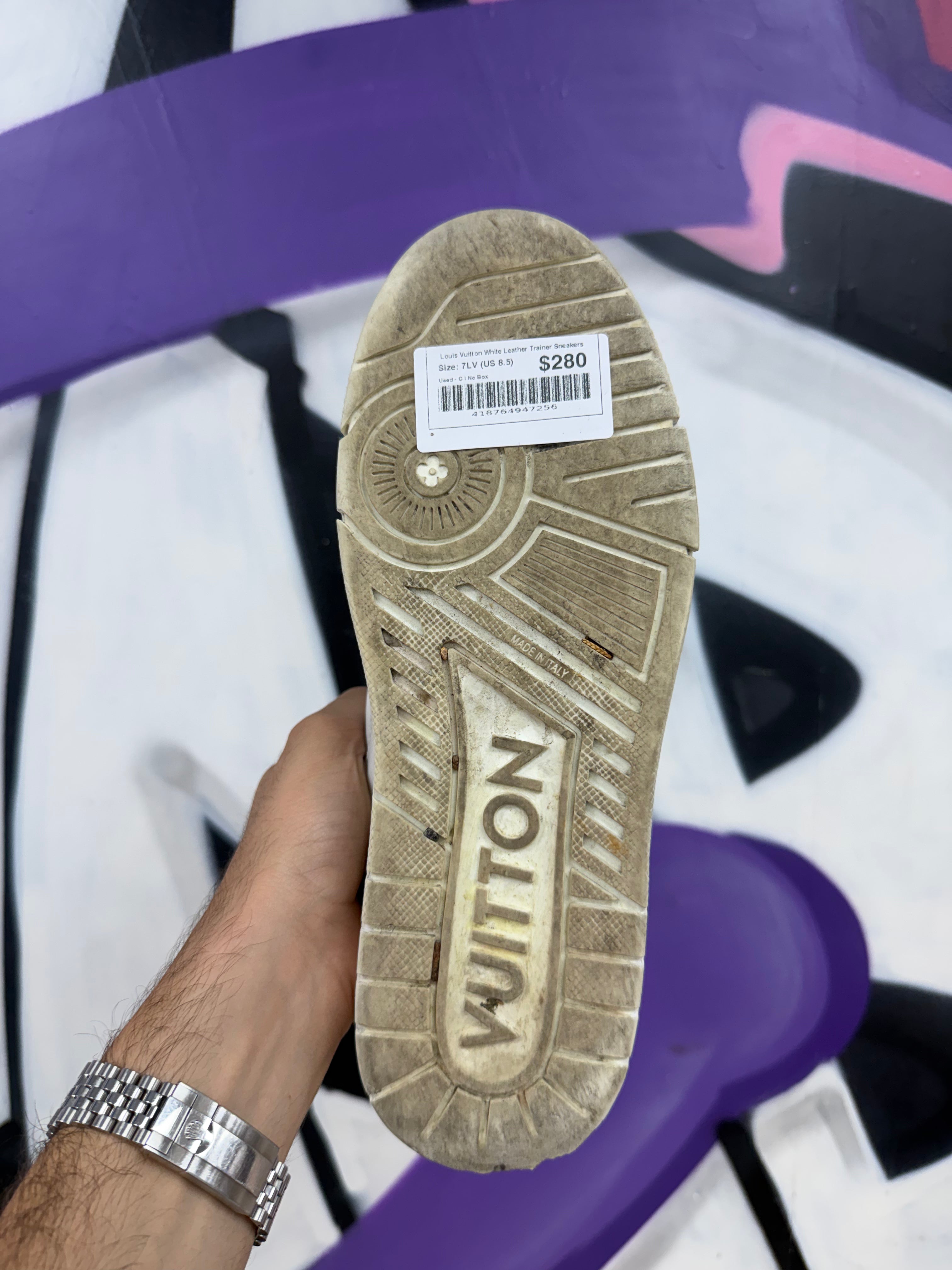 Louis Vuitton White Leather Trainer Sneakers