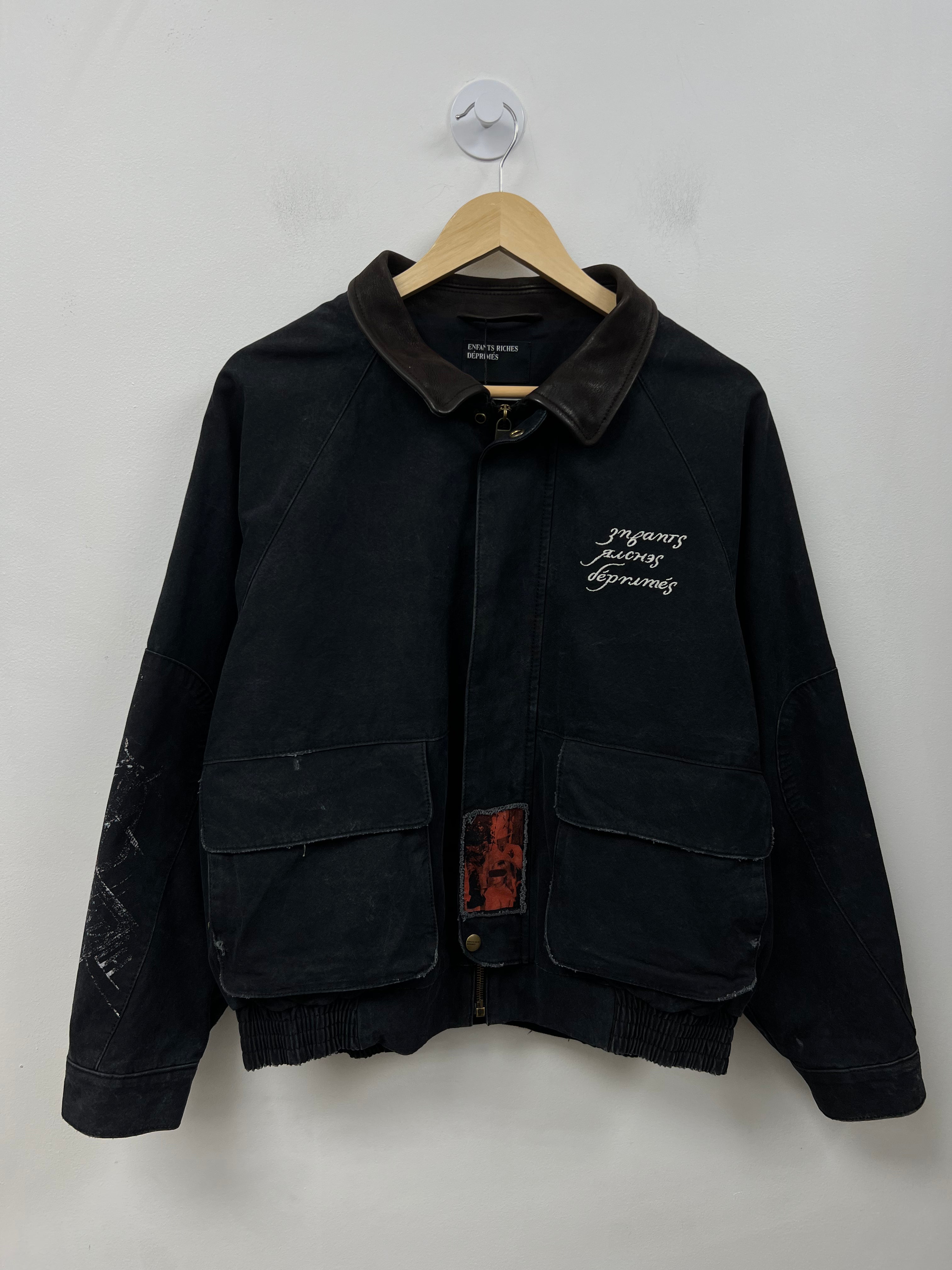 ENFANTS RICHES DÉPRIMÉS Black Constructivist Hunting Denim Jacket